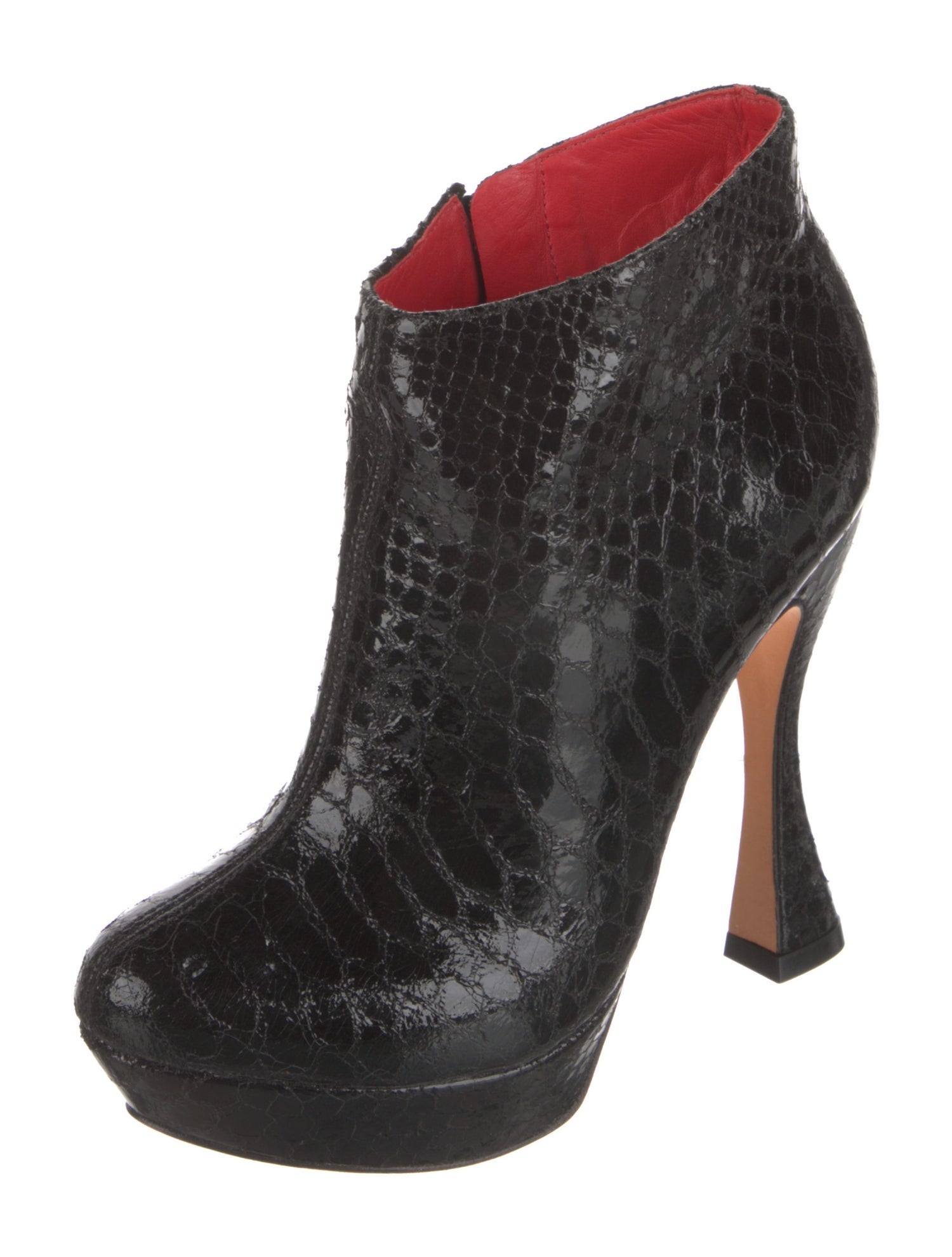 Alice + Olivia Patent Leather Animal Print Boots