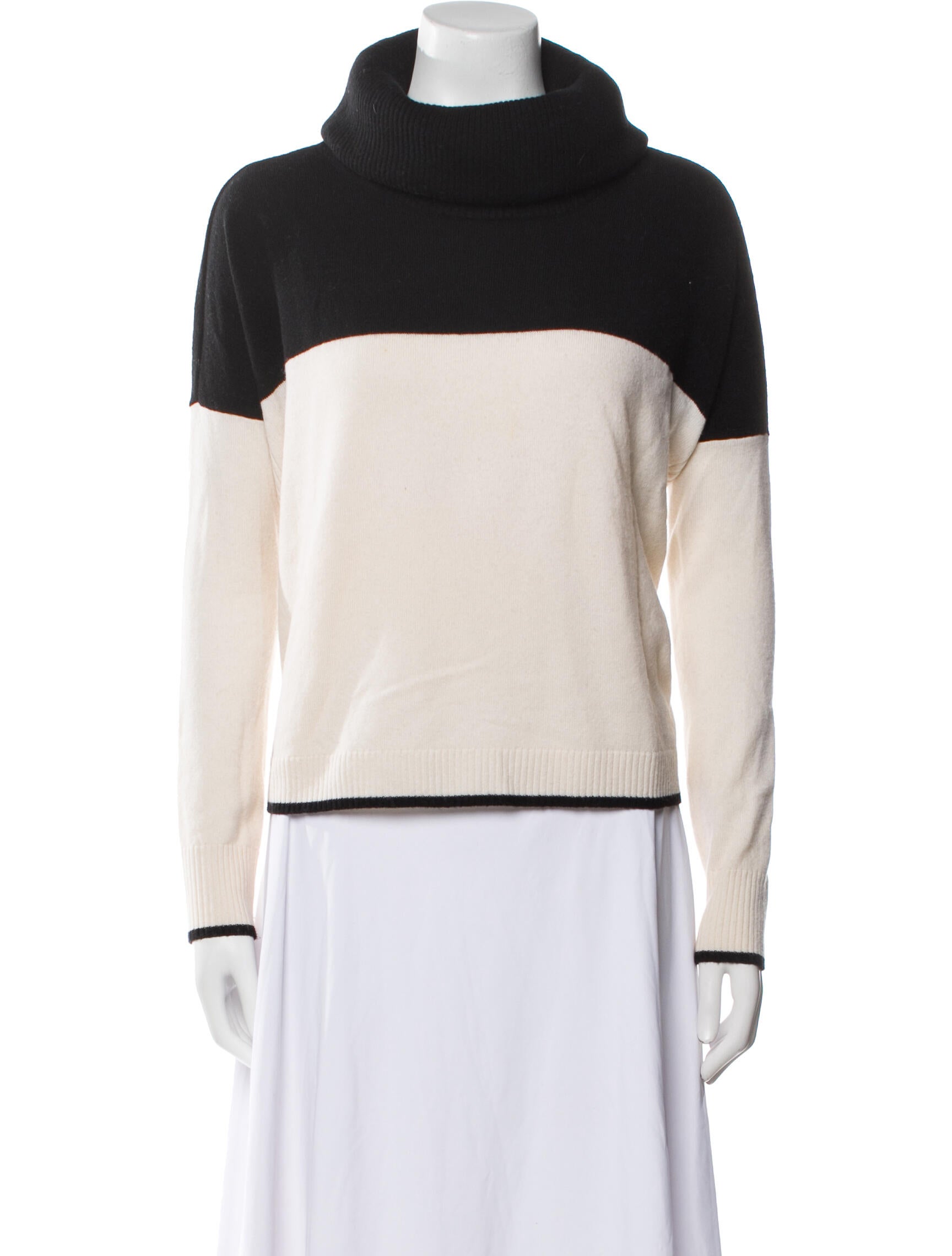 Alice + Olivia Wool Colorblock Pattern Sweater