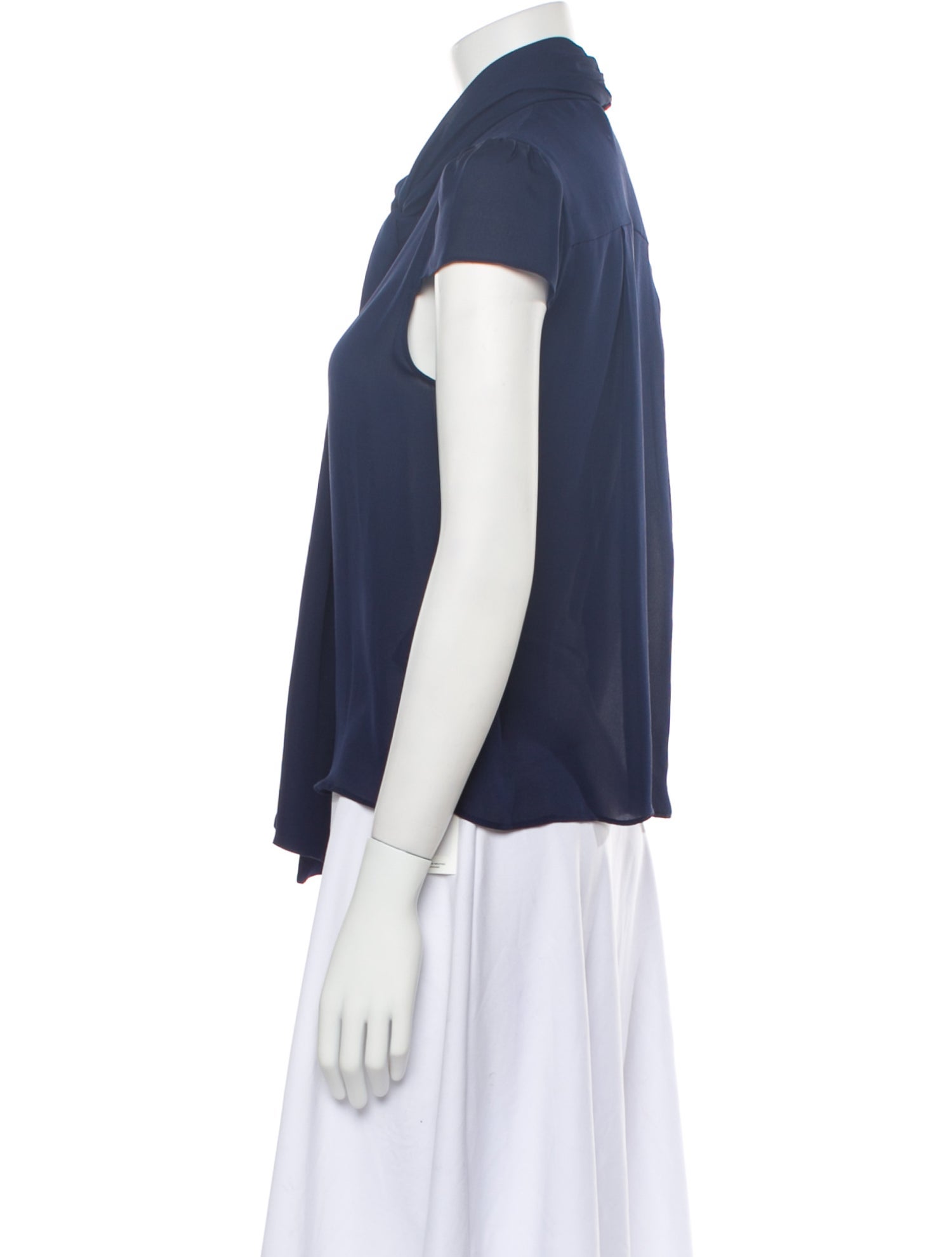 Alice + Olivia Silk Mock Neck Blouse