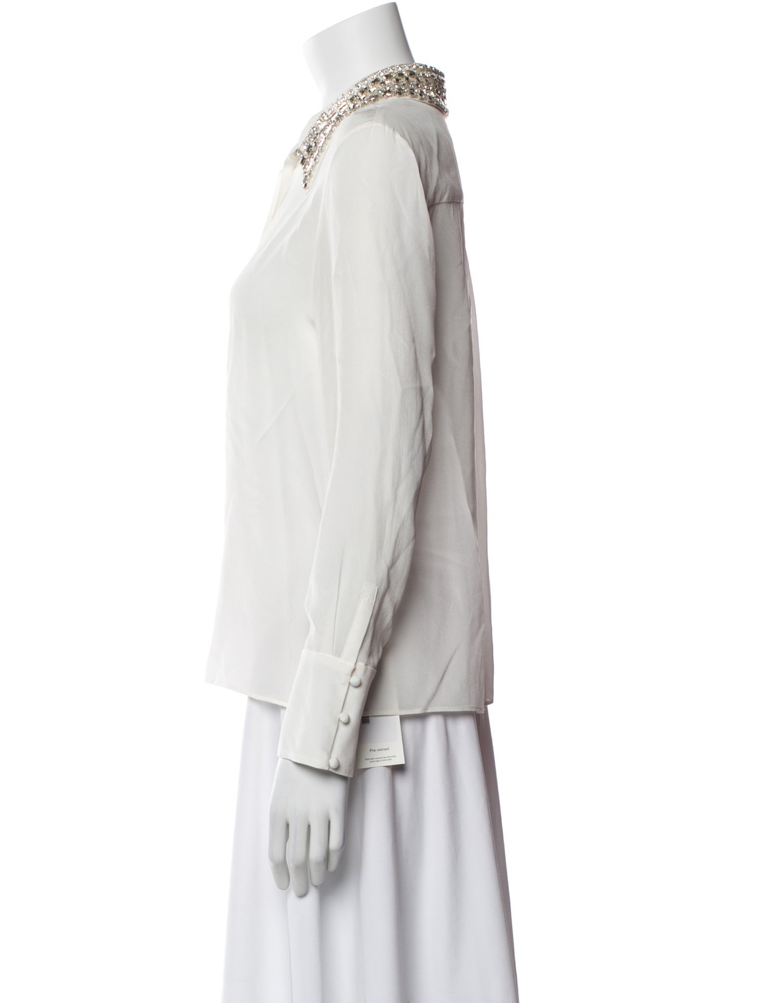 Alice + Olivia Silk Long Sleeve Button-Up Top