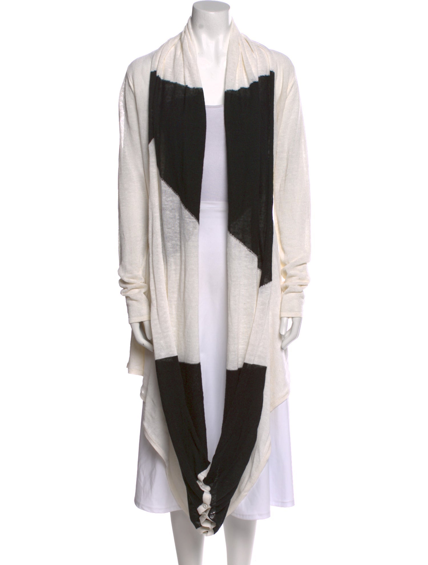 Alice + Olivia Colorblock Pattern Open Front Sweater