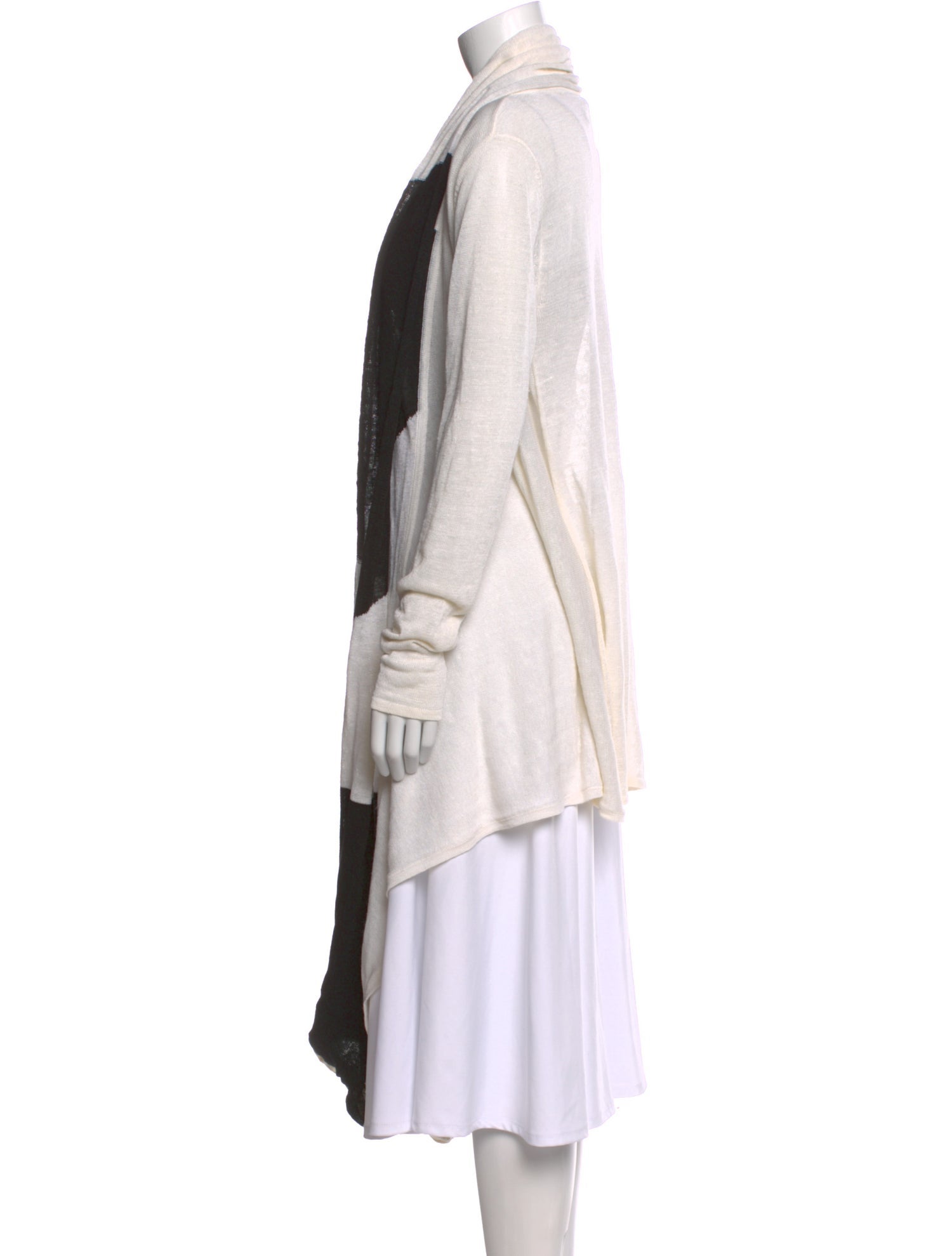 Alice + Olivia Colorblock Pattern Open Front Sweater