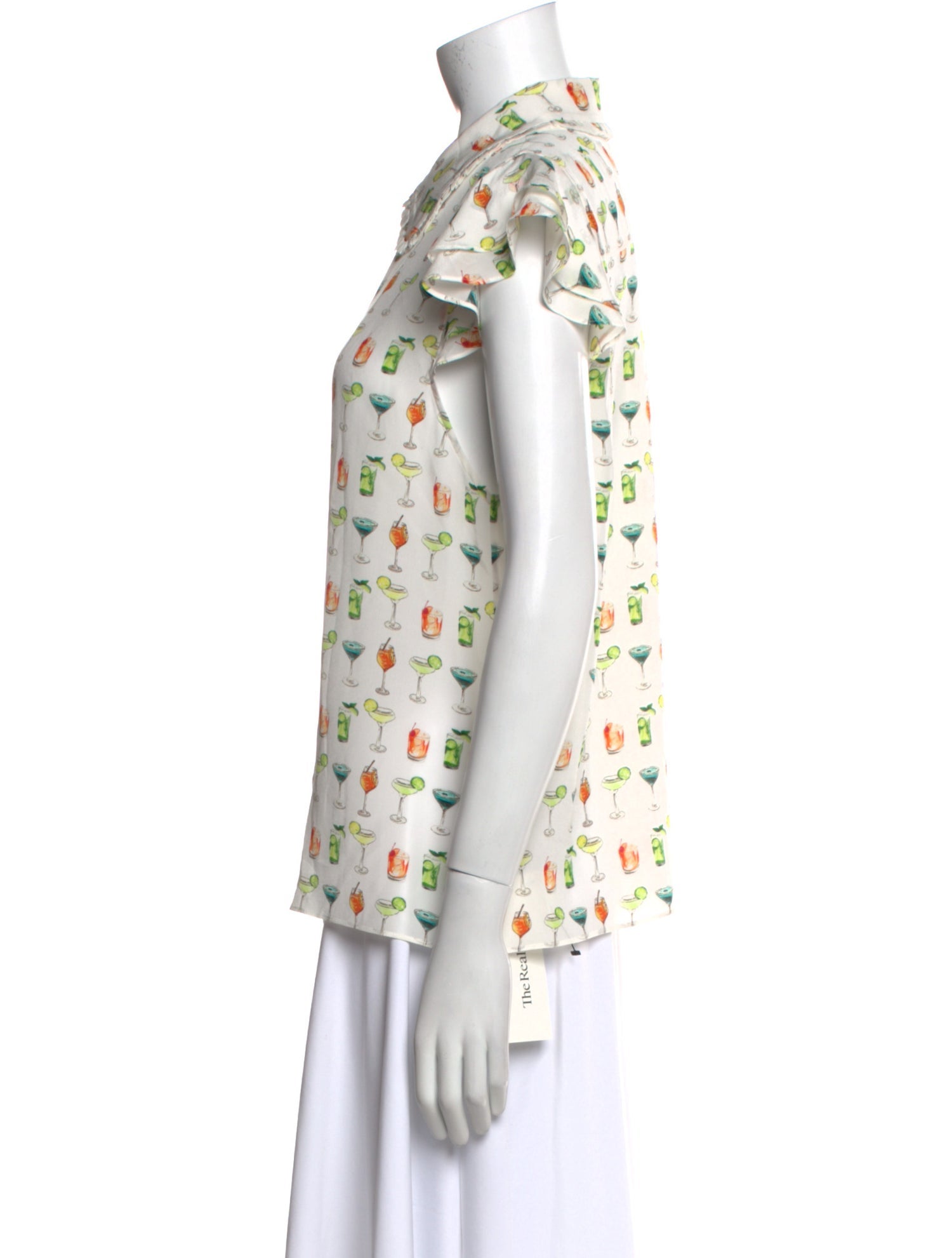 Alice + Olivia Silk Printed Button-Up Top