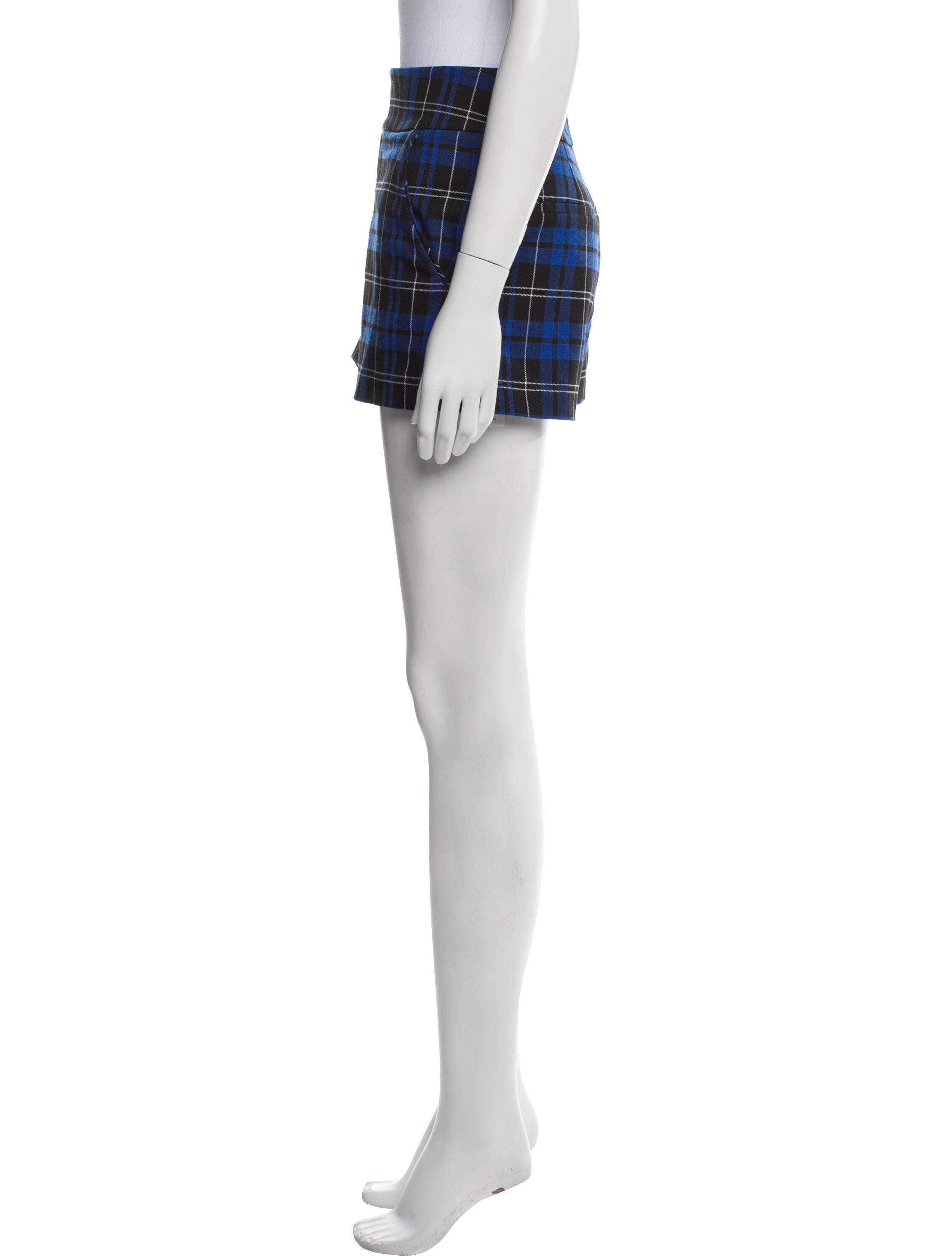 Alice + Olivia Plaid Print Mini Shorts