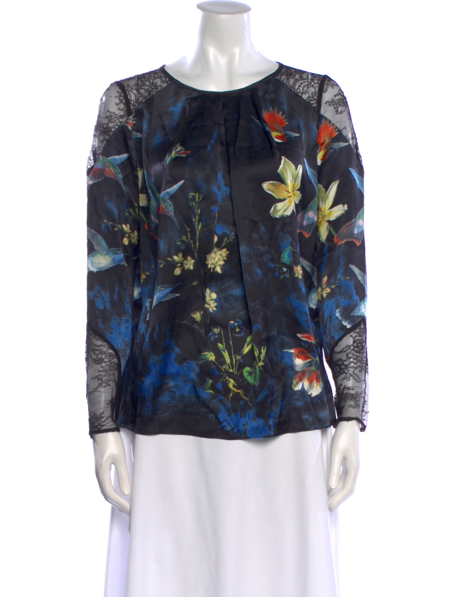 Alice + Olivia Silk Floral Print Blouse