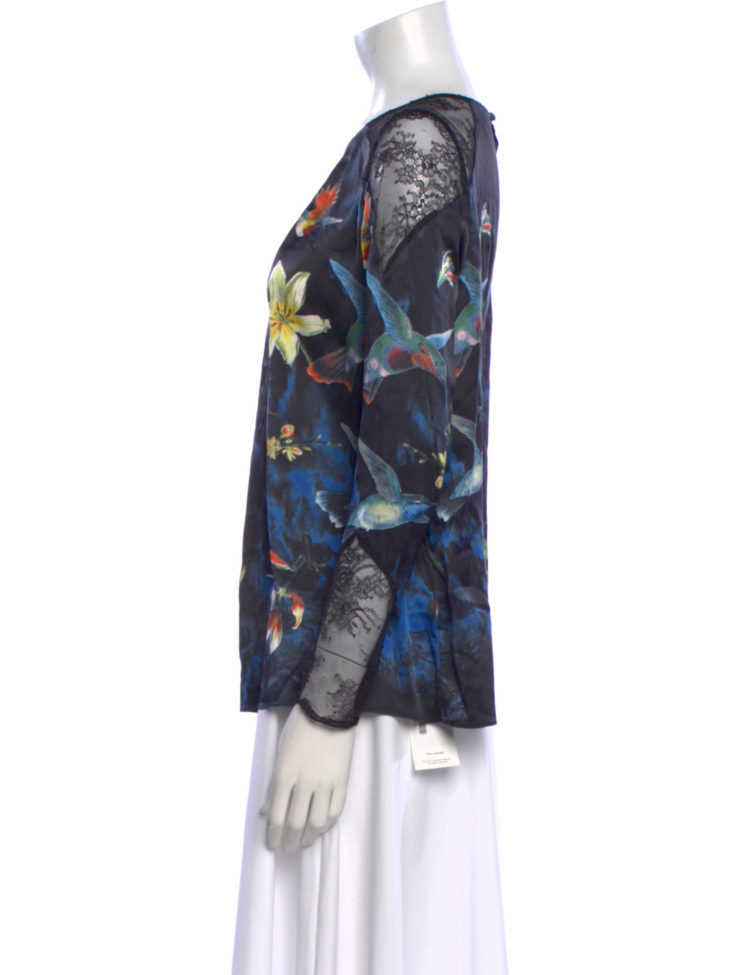 Alice + Olivia Silk Floral Print Blouse