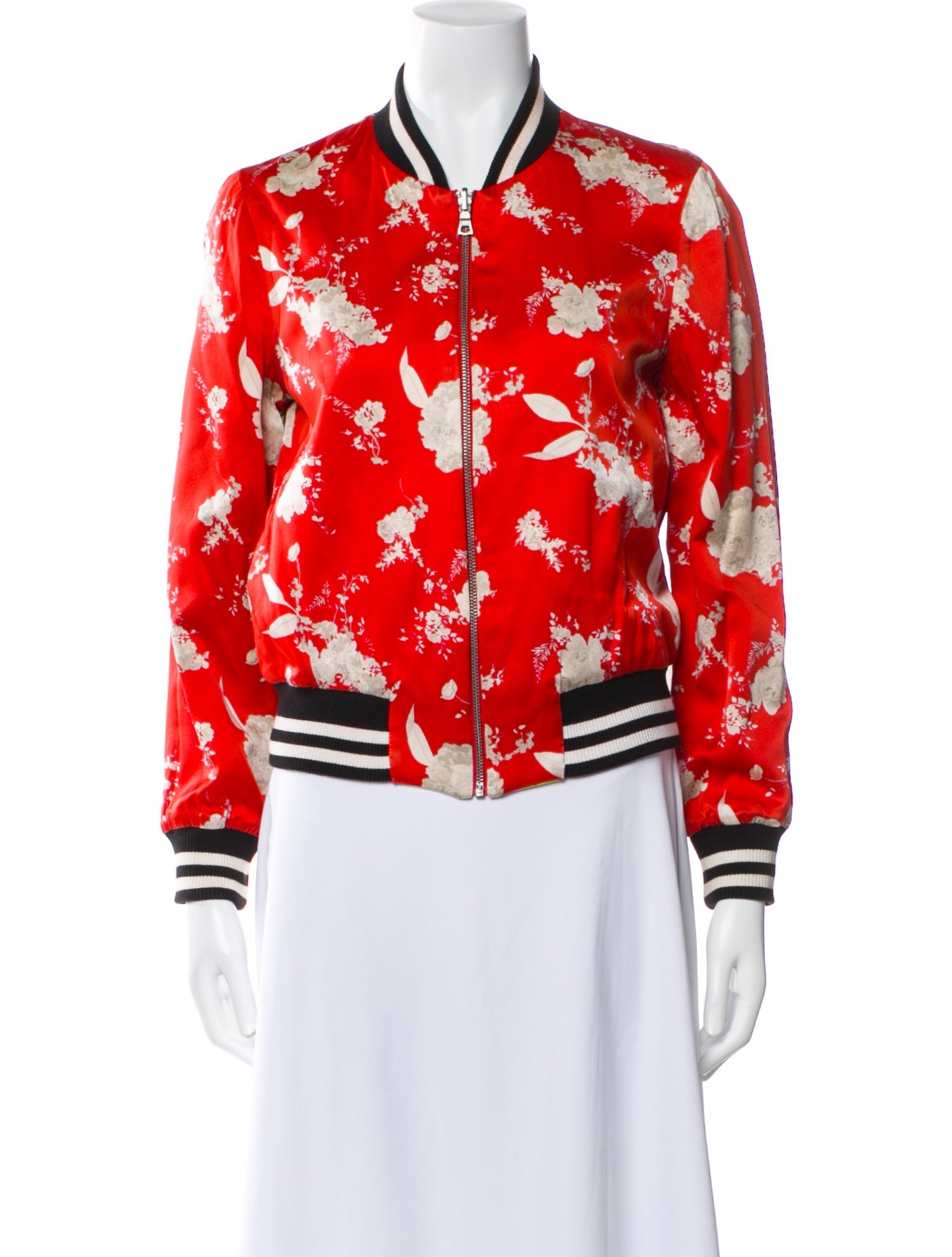 Alice + Olivia Silk Printed Bomber Jacket