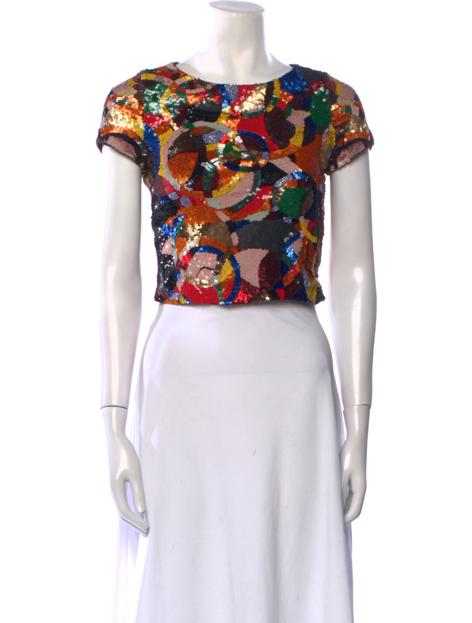 Alice + Olivia Nylon Printed Crop Top