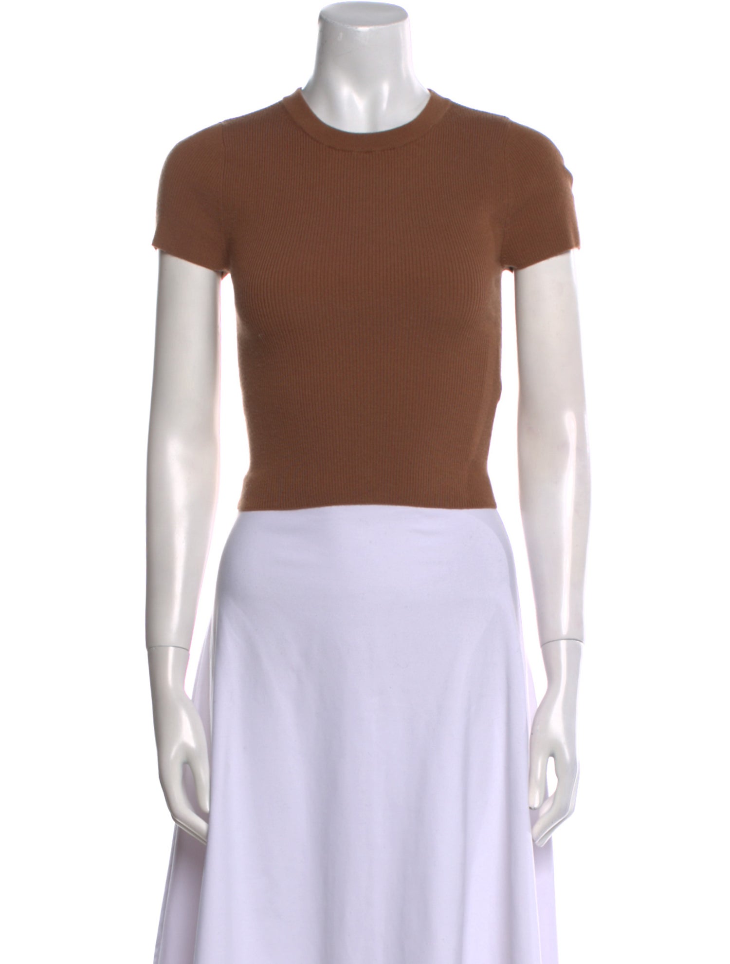 Alice + Olivia Wool Crew Neck Crop Top