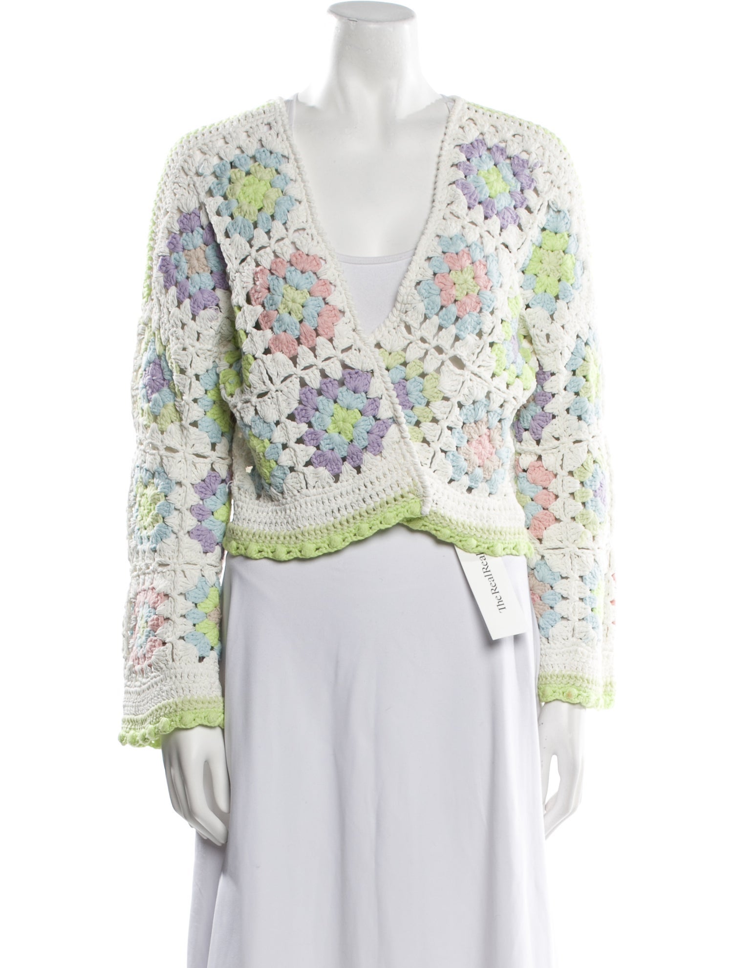 Alice + Olivia Patterned V-Neck Sweater