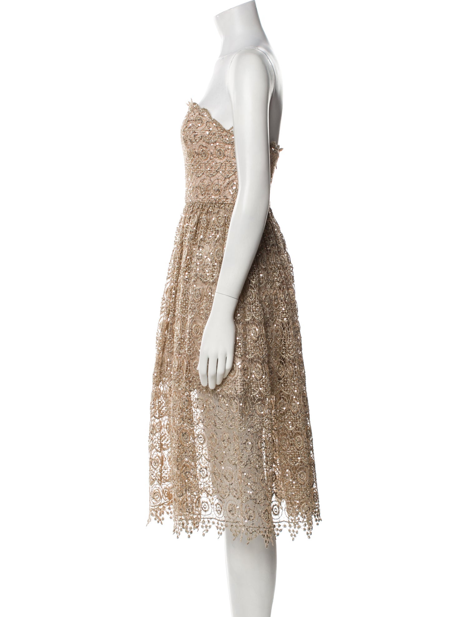 Alice + Olivia Lace Pattern Knee-Length Dress