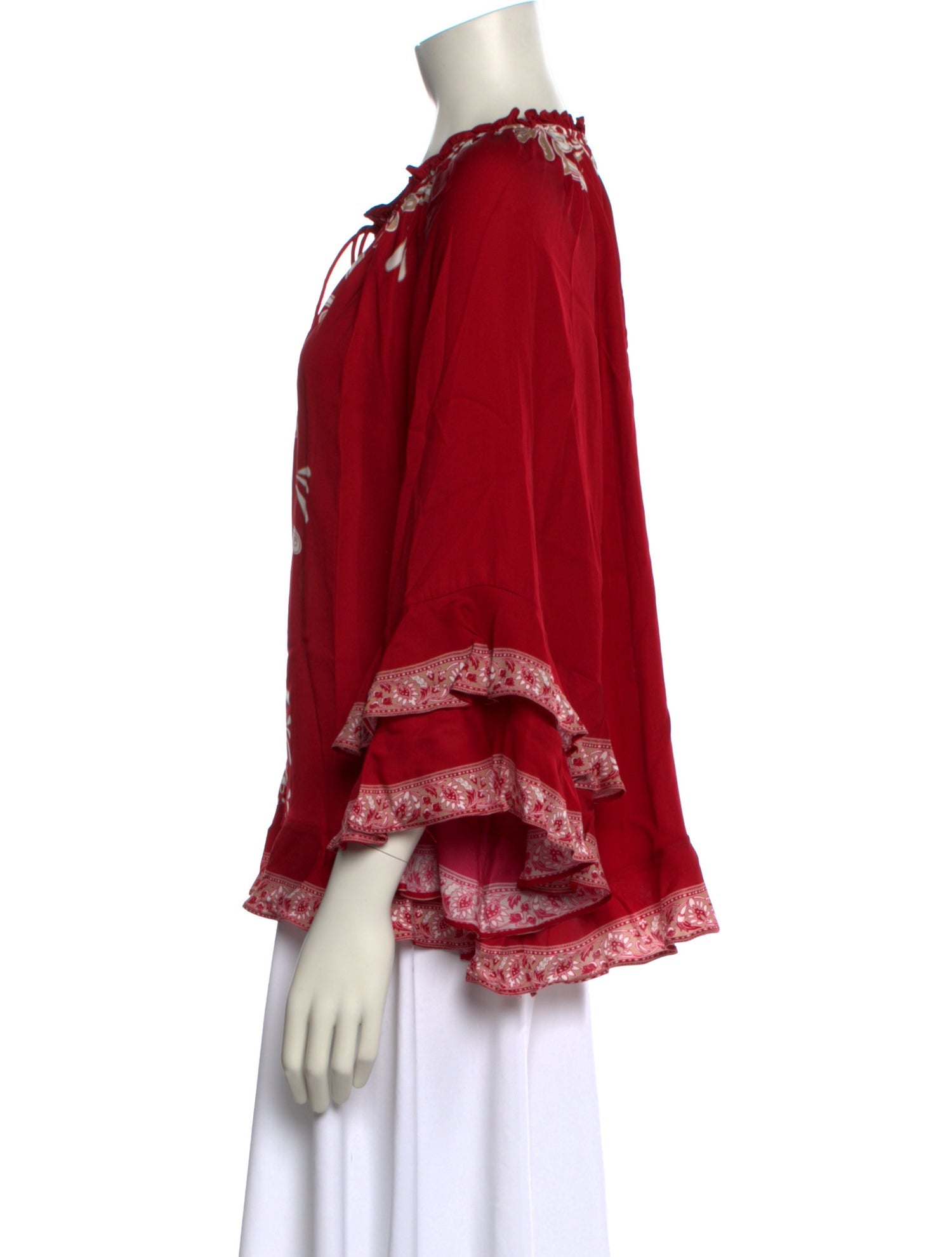 Alice + Olivia Printed Bateau Neckline Blouse