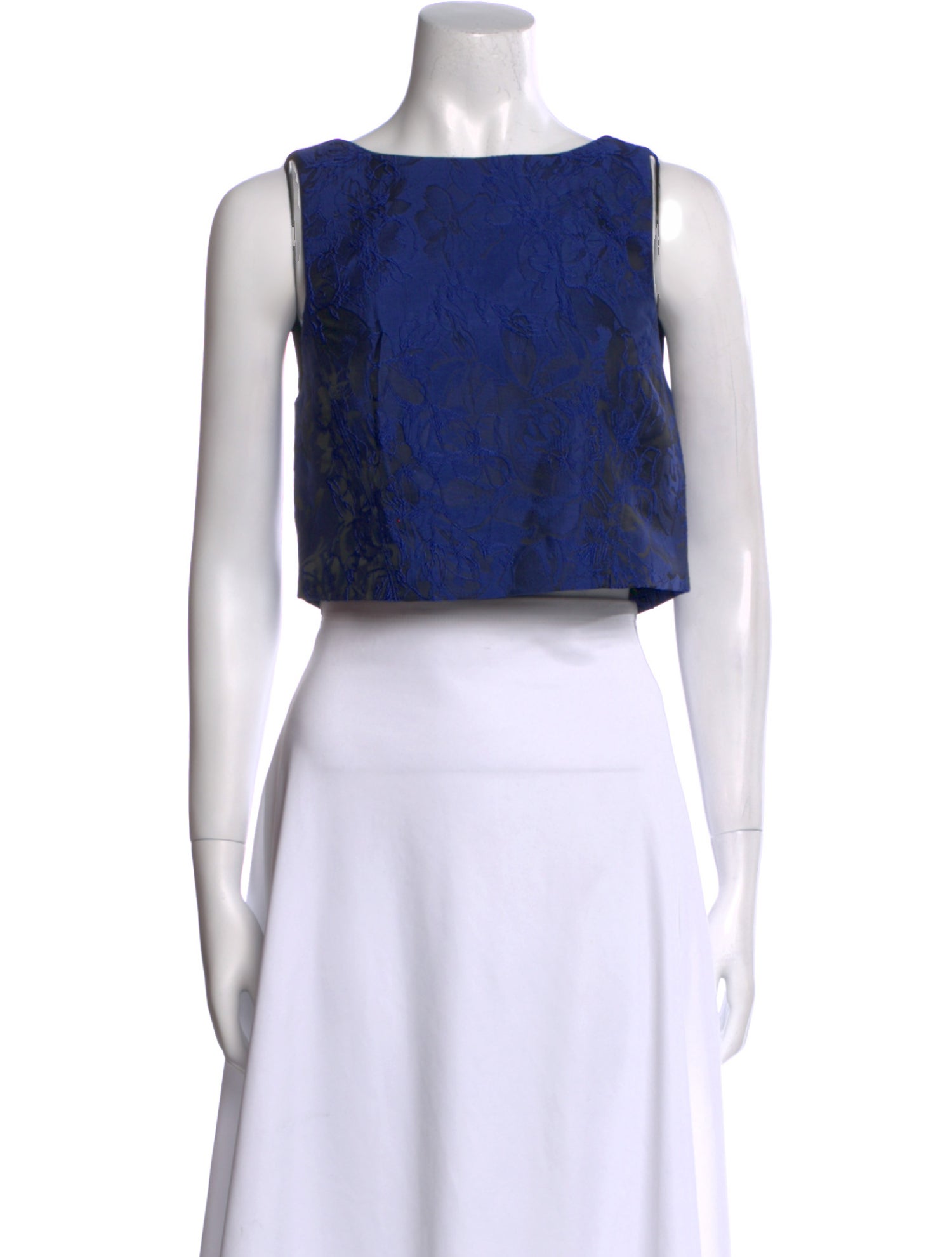 Alice + Olivia Bateau Neckline Sleeveless Crop Top