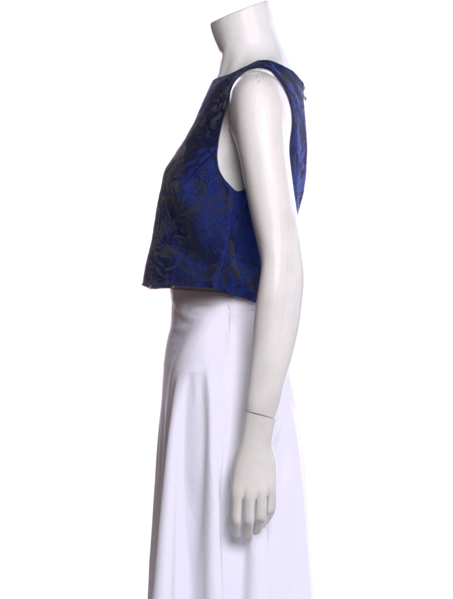 Alice + Olivia Bateau Neckline Sleeveless Crop Top