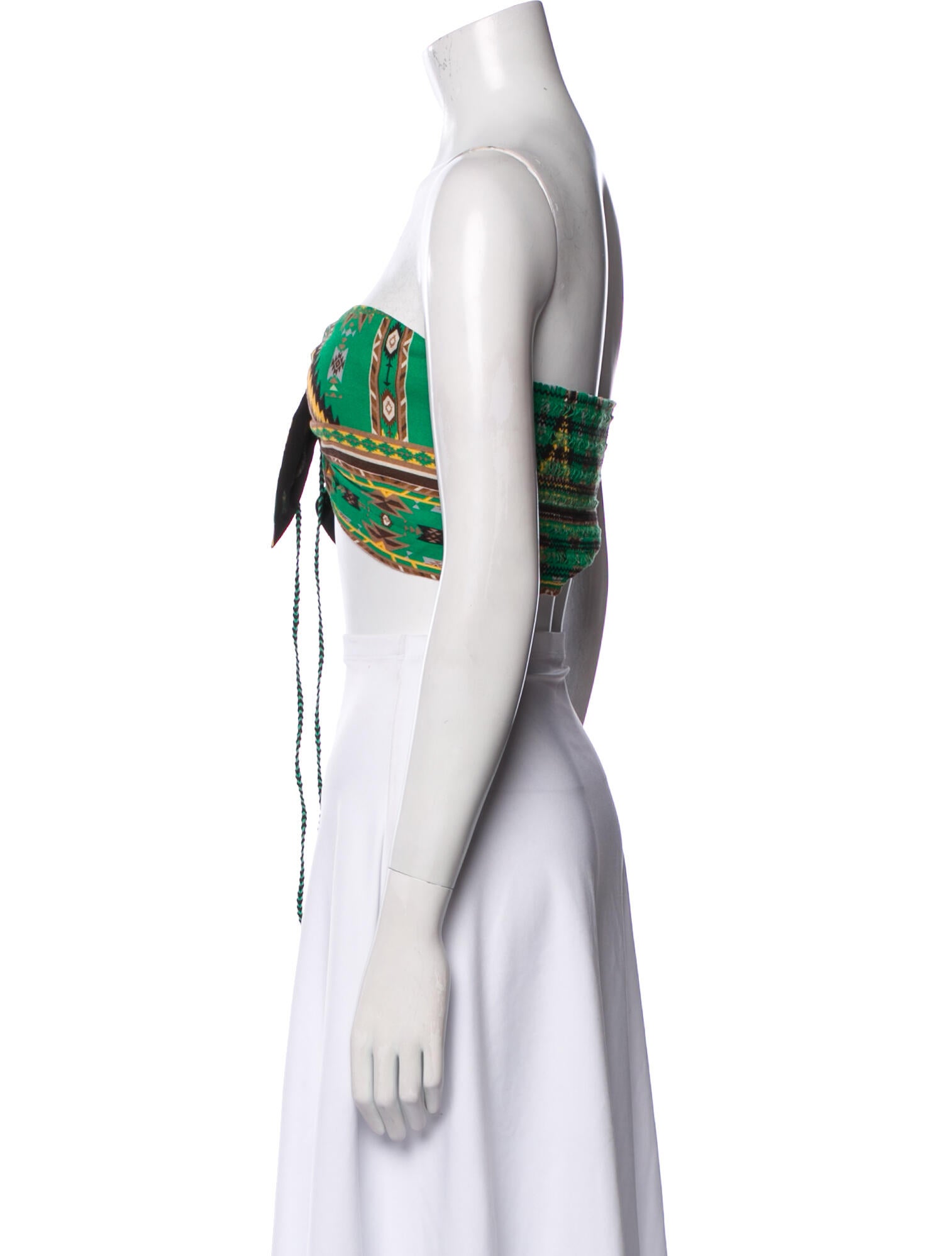 Alice + Olivia Printed Strapless Crop Top