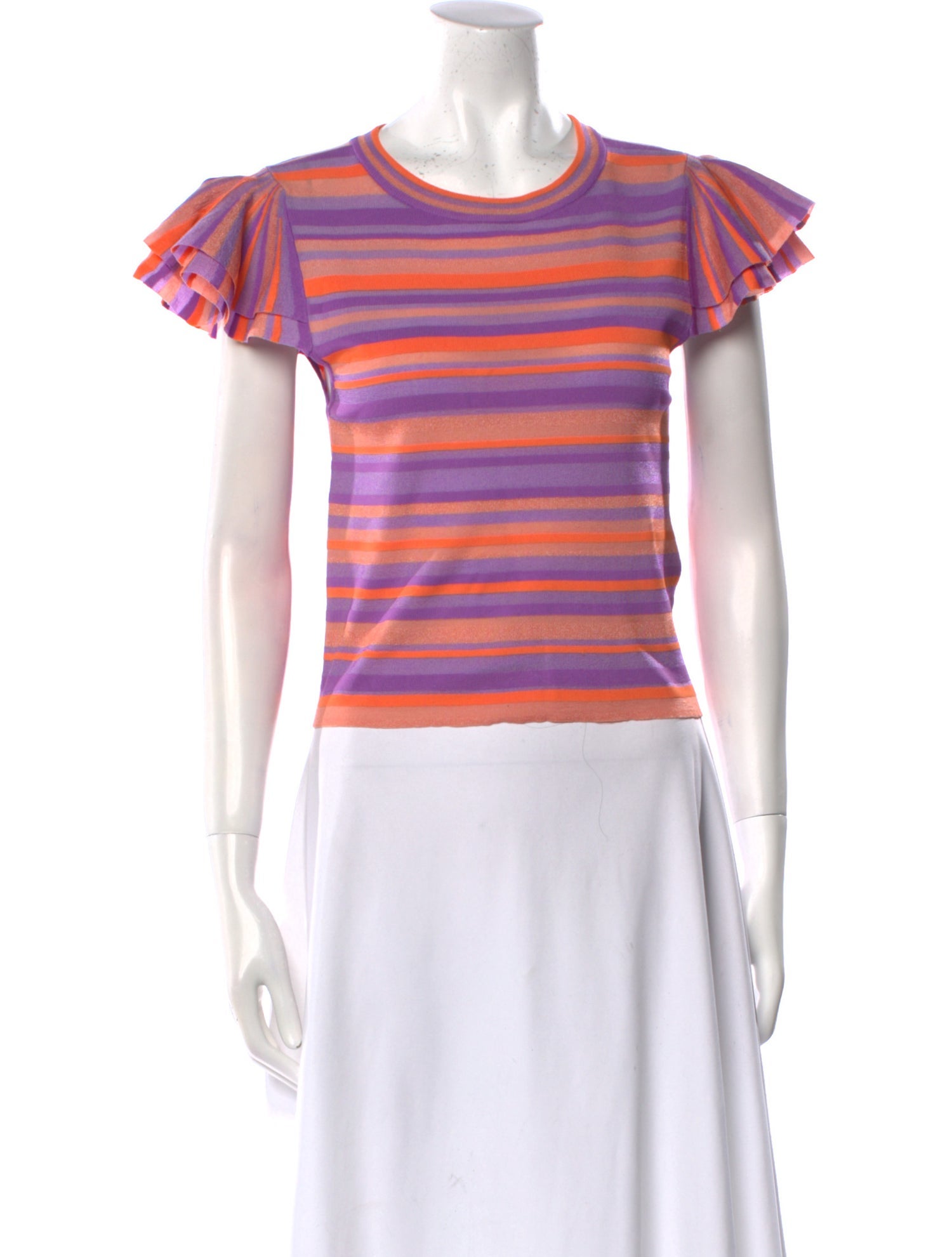 Alice + Olivia Striped Crew Neck T-Shirt
