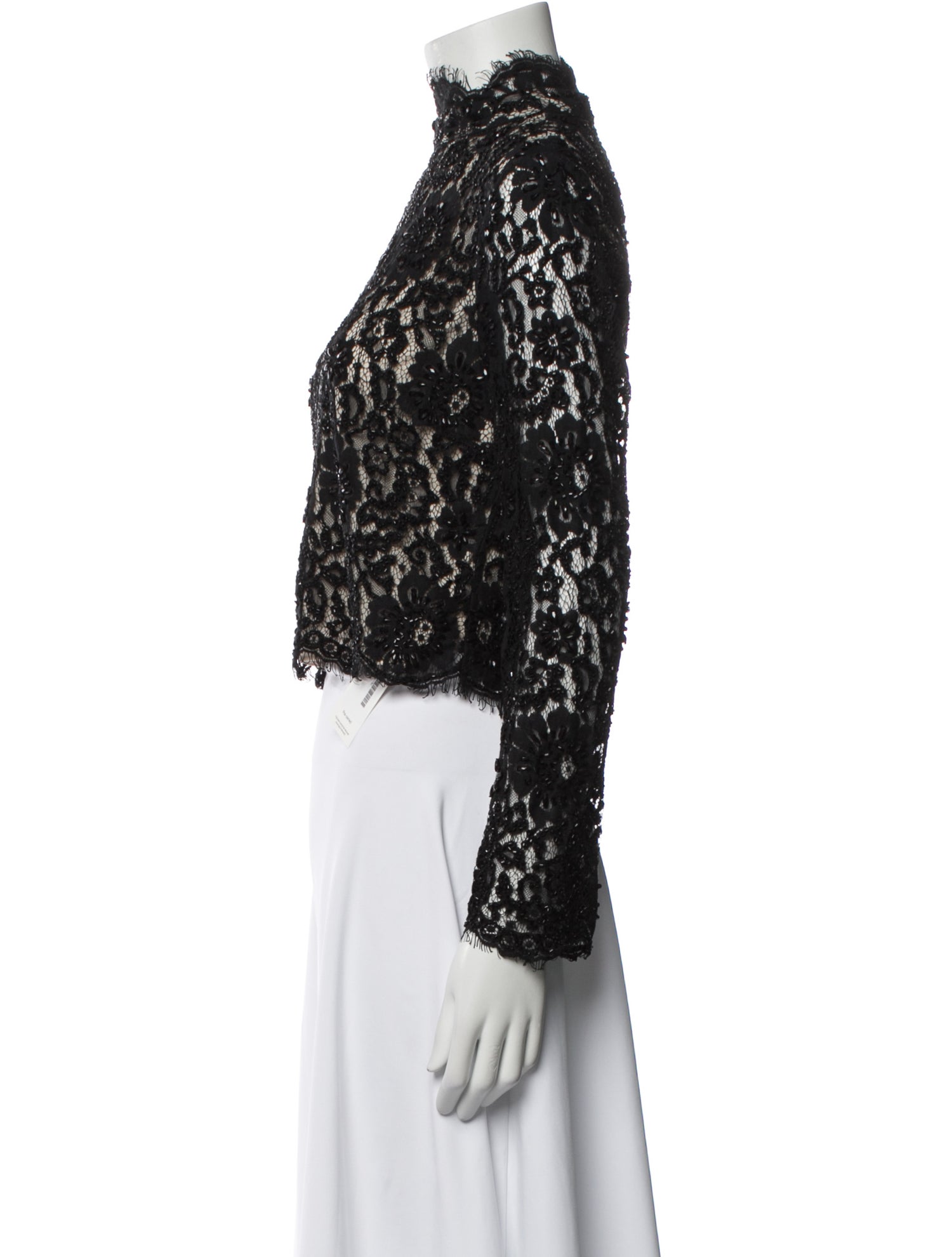 Alice + Olivia Nylon Lace Pattern Crop Top