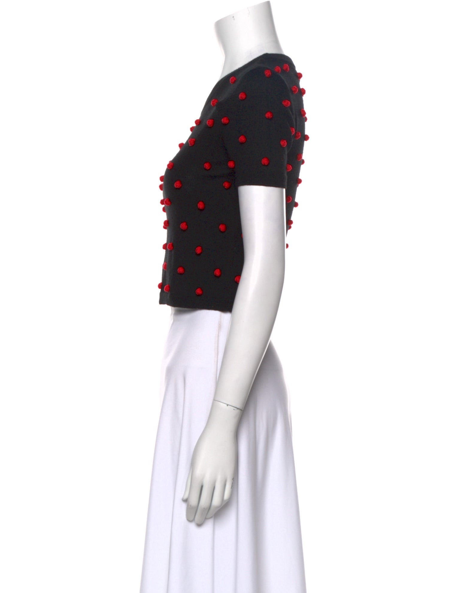 Alice + Olivia Wool Polka Dot Print Crop Top