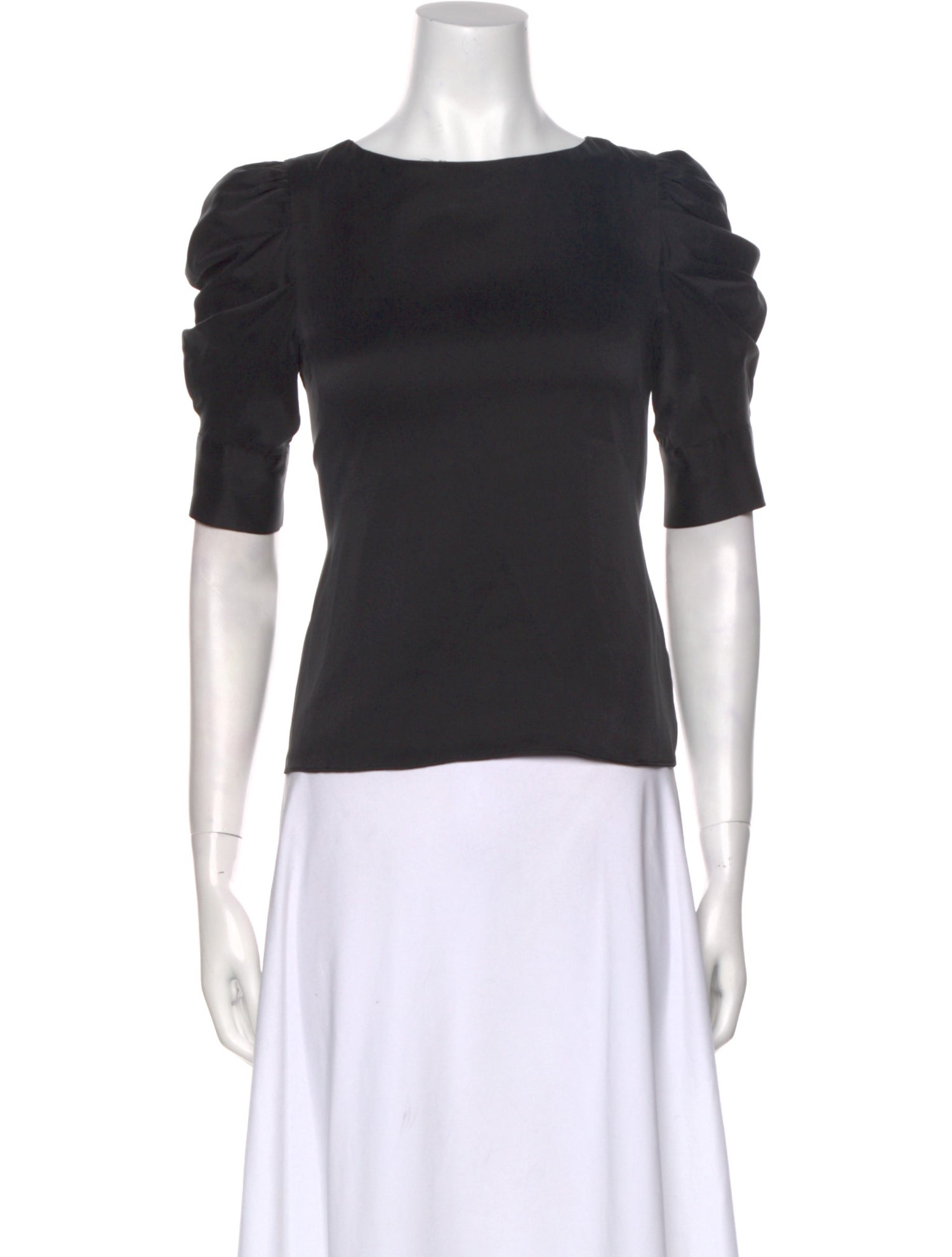 Alice + Olivia Silk Bateau Neckline Top