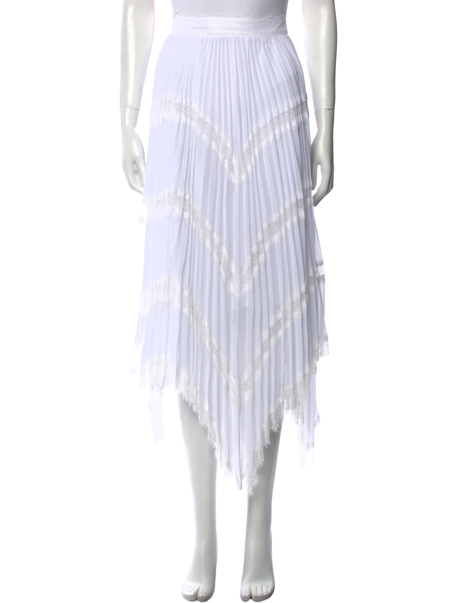 Alice + Olivia Pleated Accents Midi Length Skirt