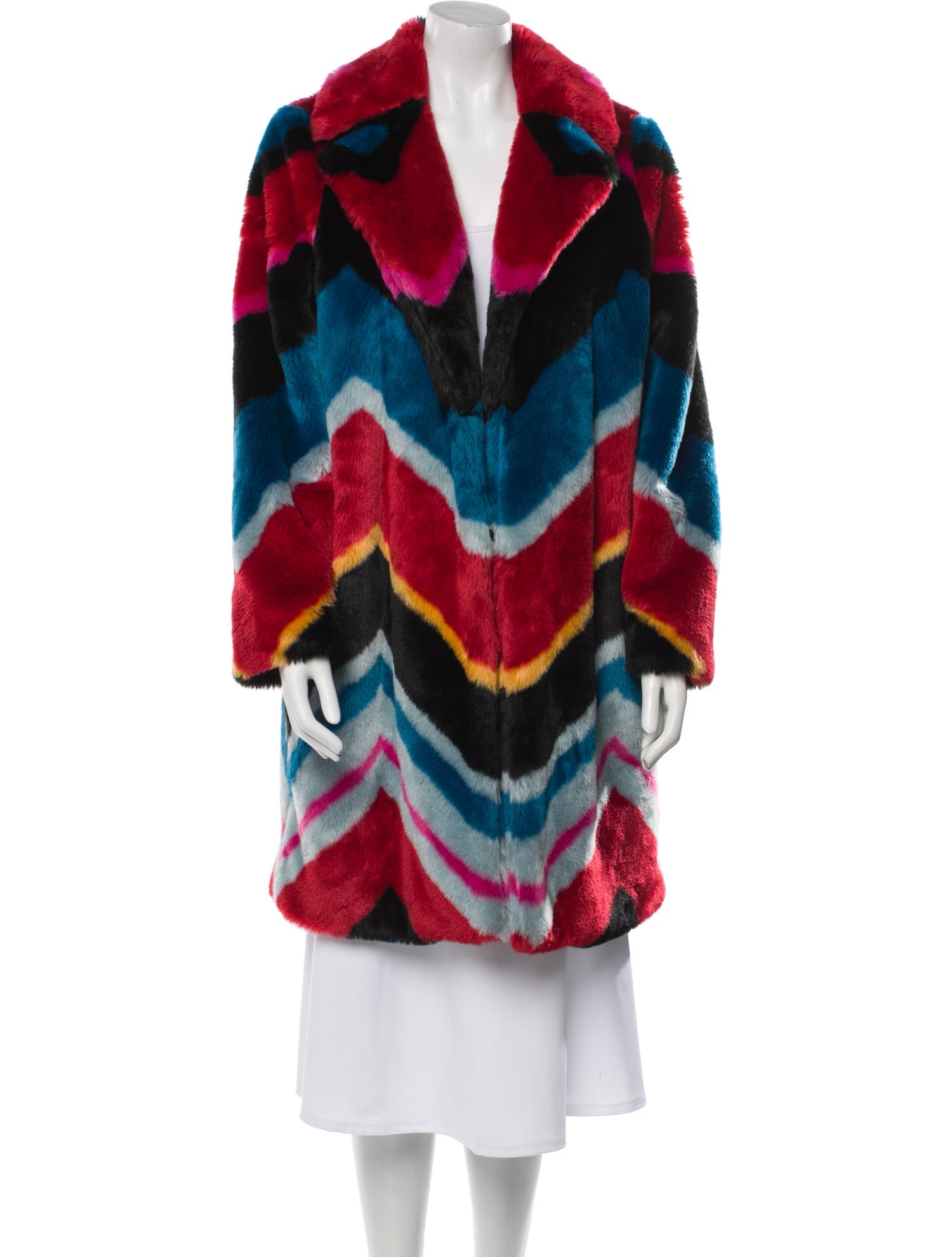 Alice + Olivia Faux Fur Striped Faux Fur Jacket