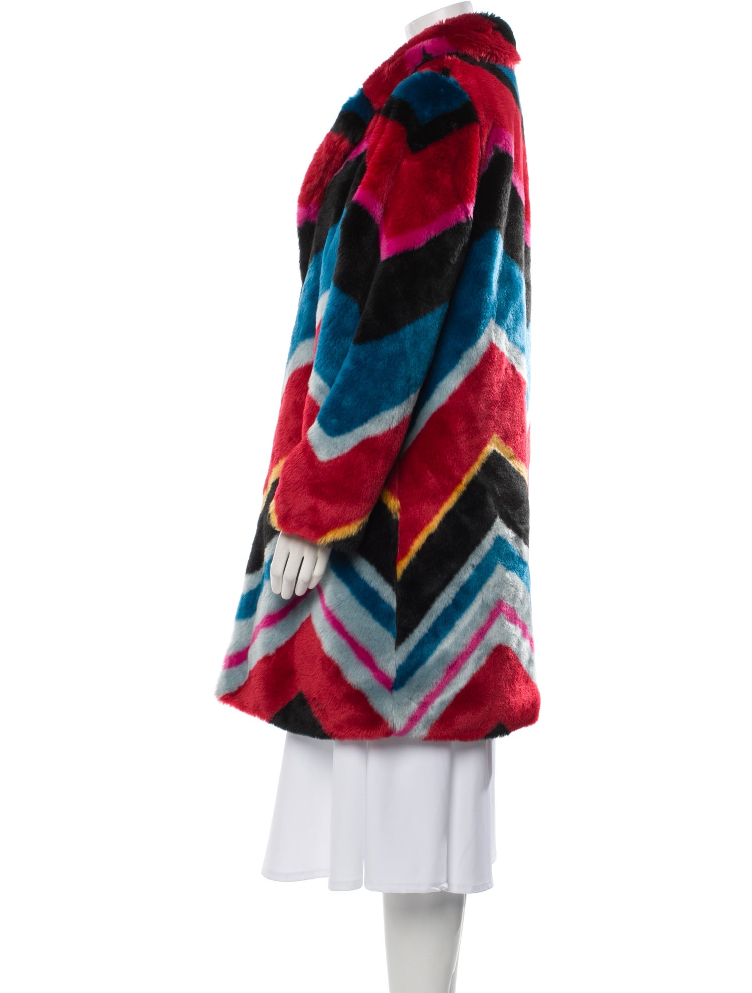 Alice + Olivia Faux Fur Striped Faux Fur Jacket