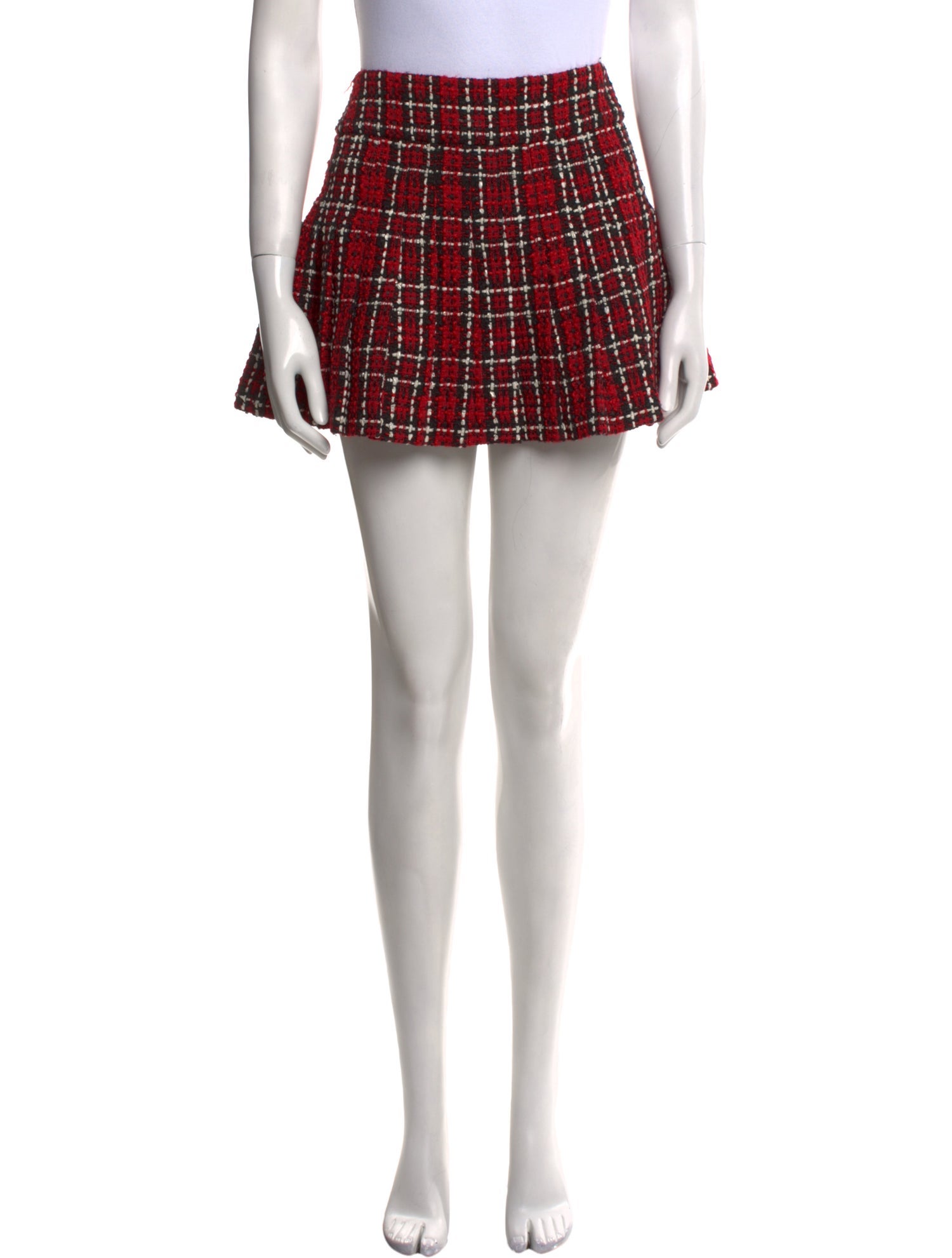 Alice + Olivia Plaid Print Mini Skirt