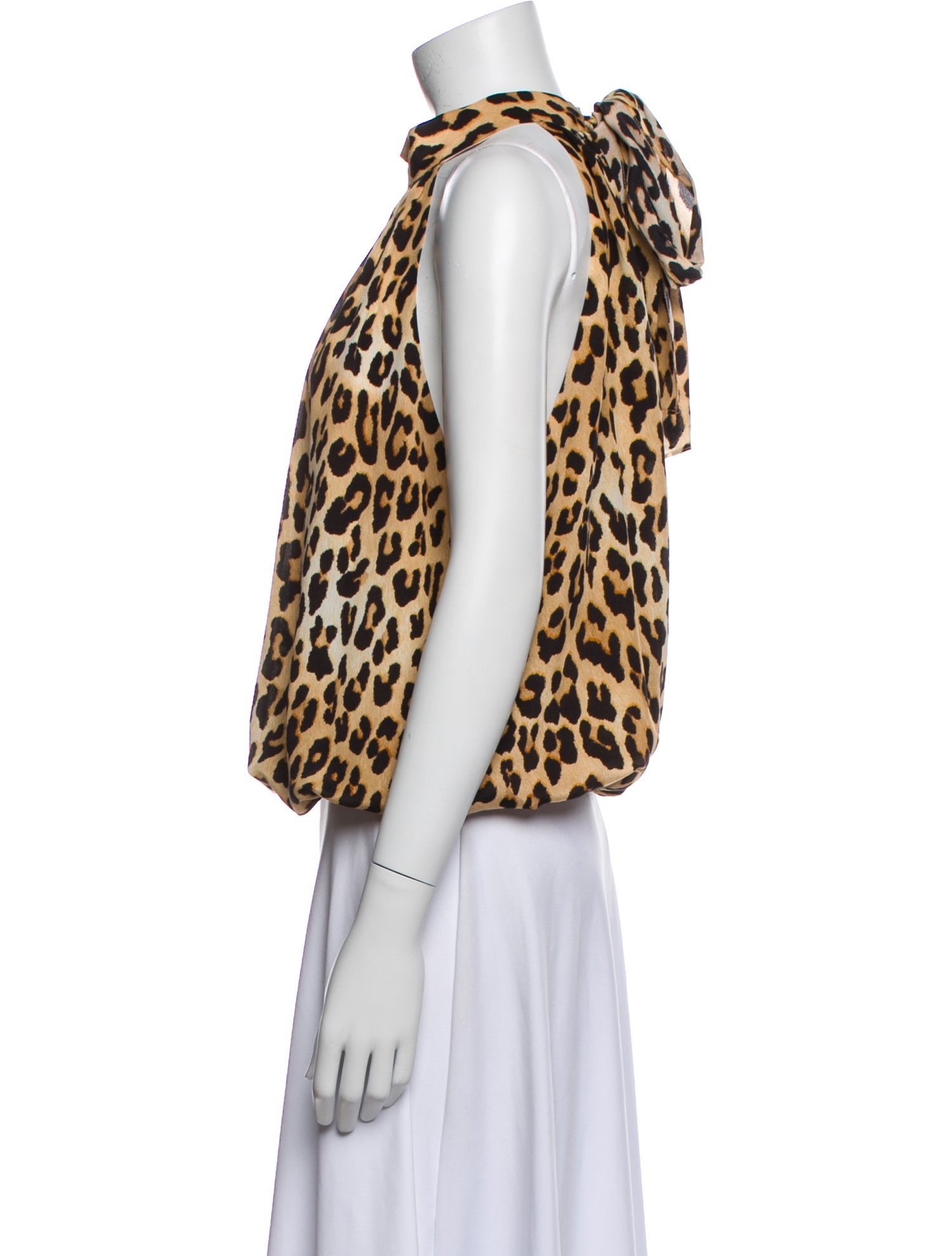 Alice + Olivia Silk Animal Print Crop Top