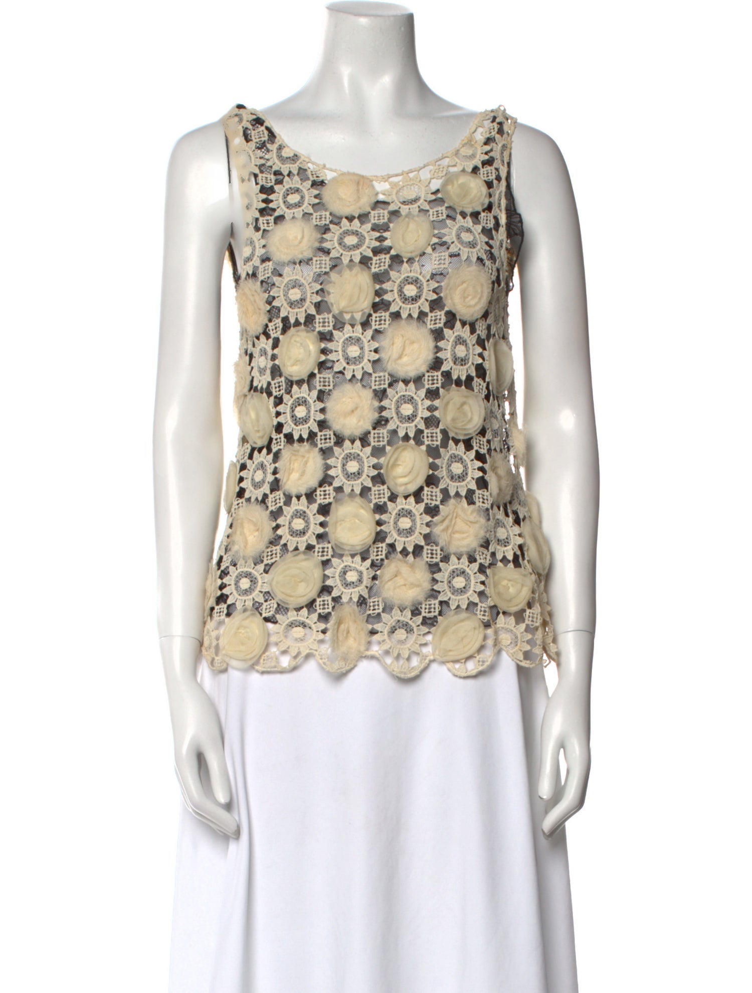 Alice + Olivia Floral Print Scoop Neck Top