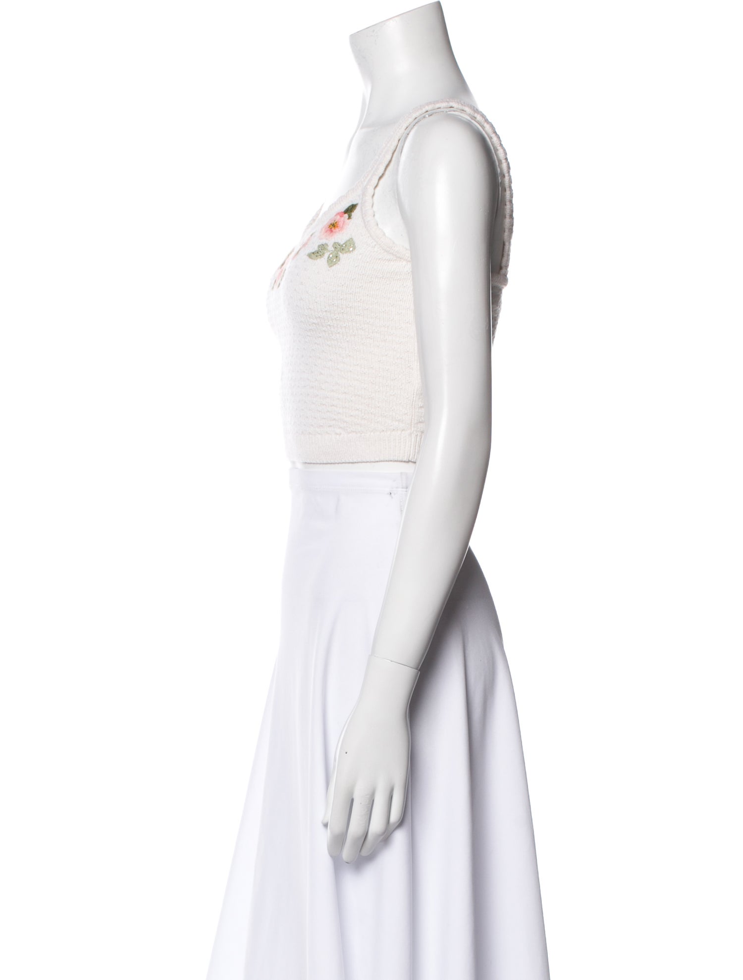 Alice + Olivia Wool Floral Print Crop Top