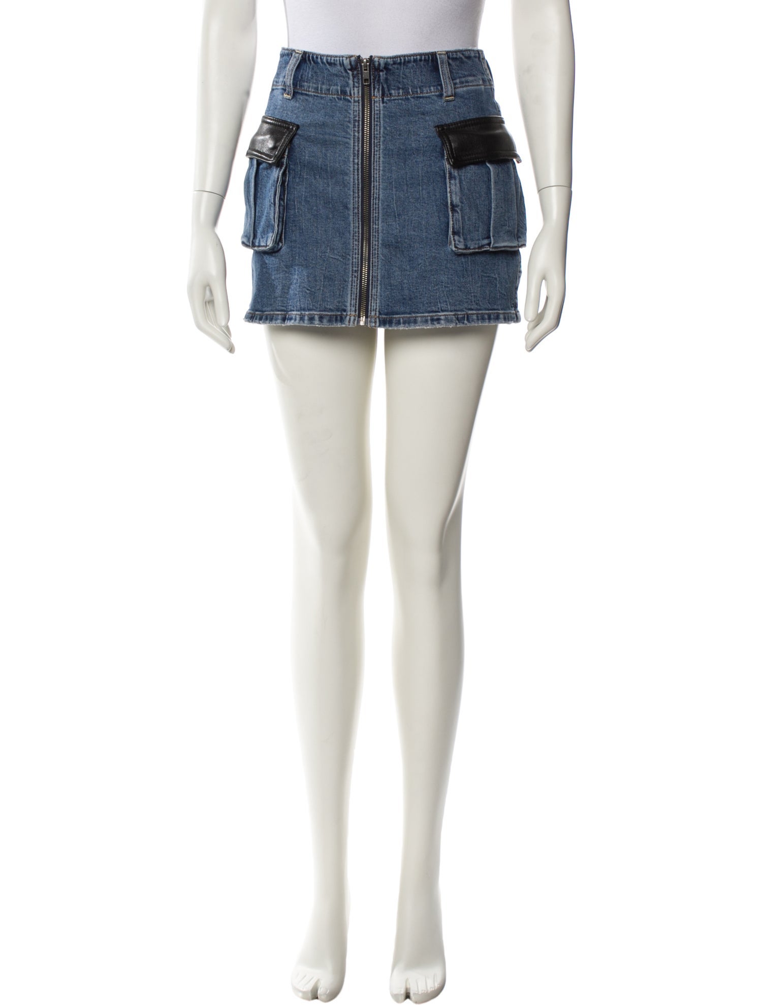 Alice + Olivia Leather Trim Embellishment Mini Skirt