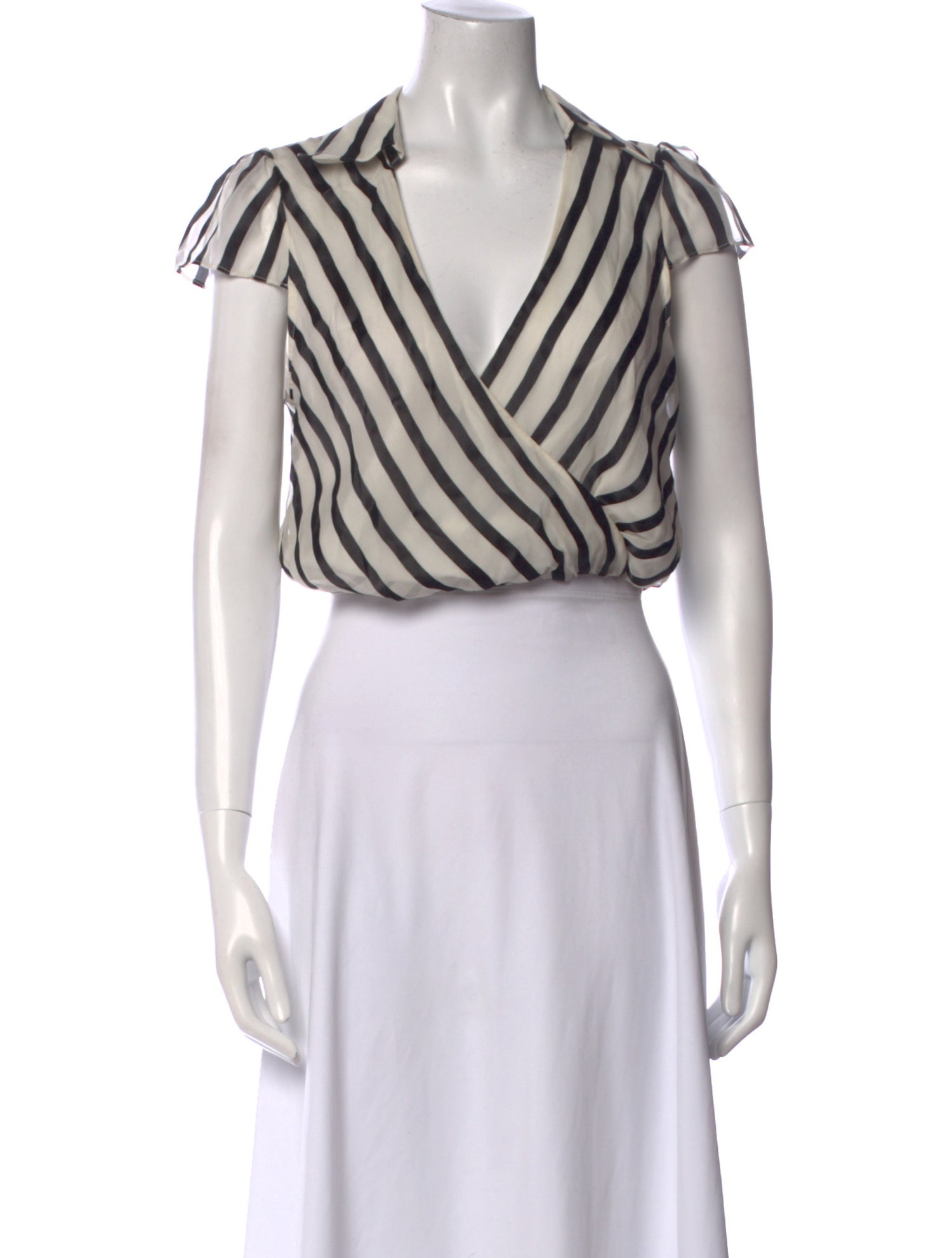 Alice + Olivia Silk Striped Crop Top w/ Tags