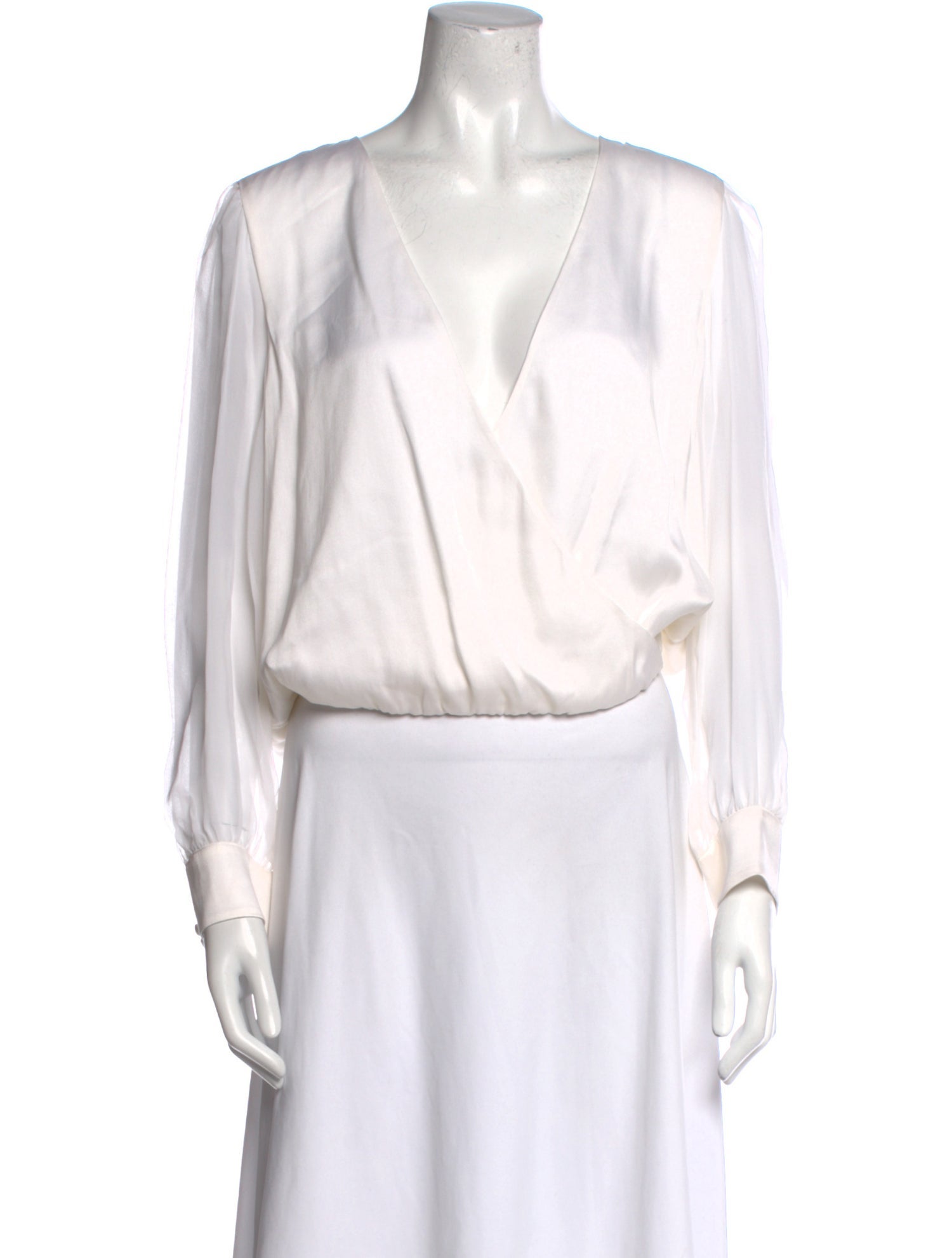 Alice + Olivia Silk V-Neck Crop Top