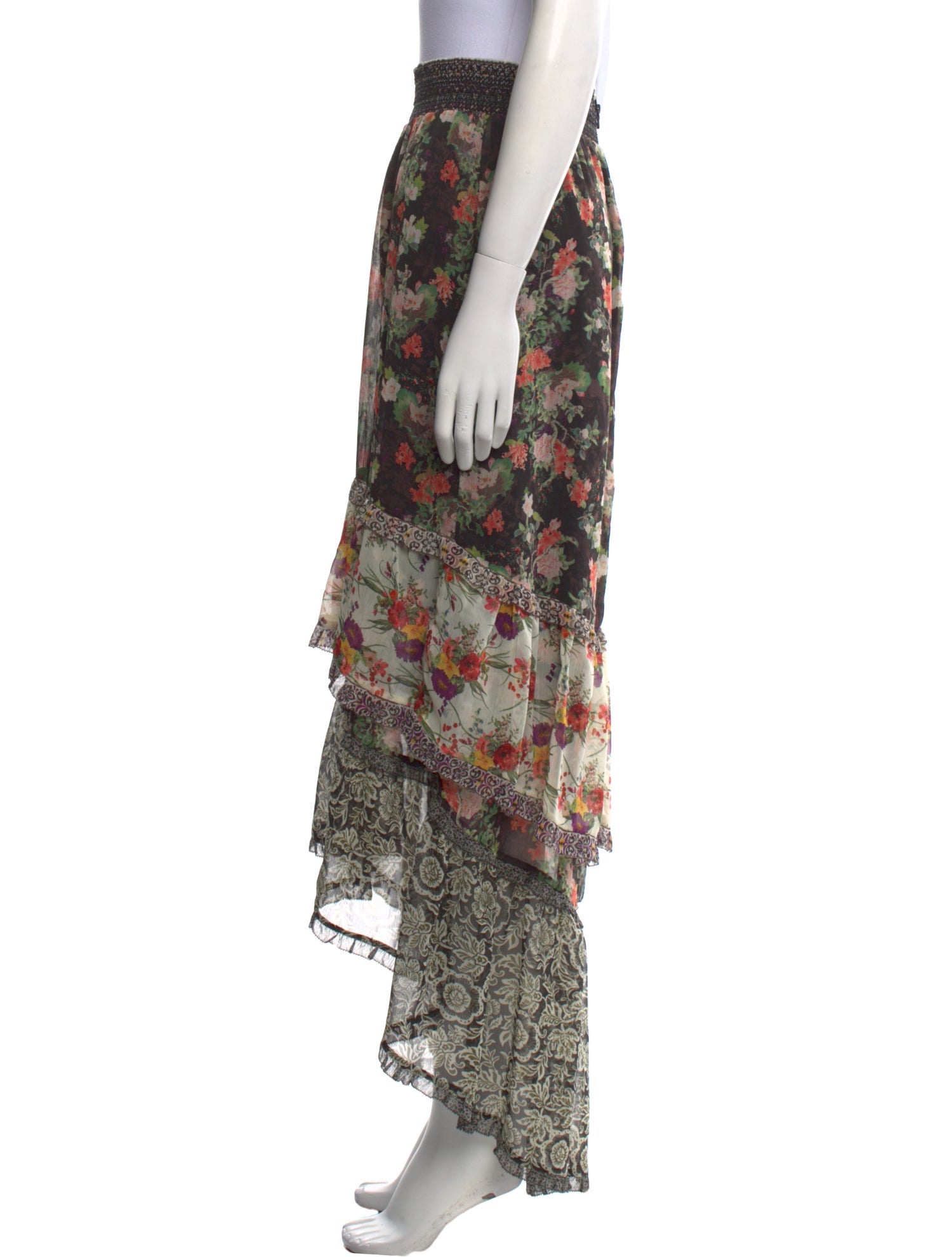 Alice + Olivia Floral Print Midi Length Skirt