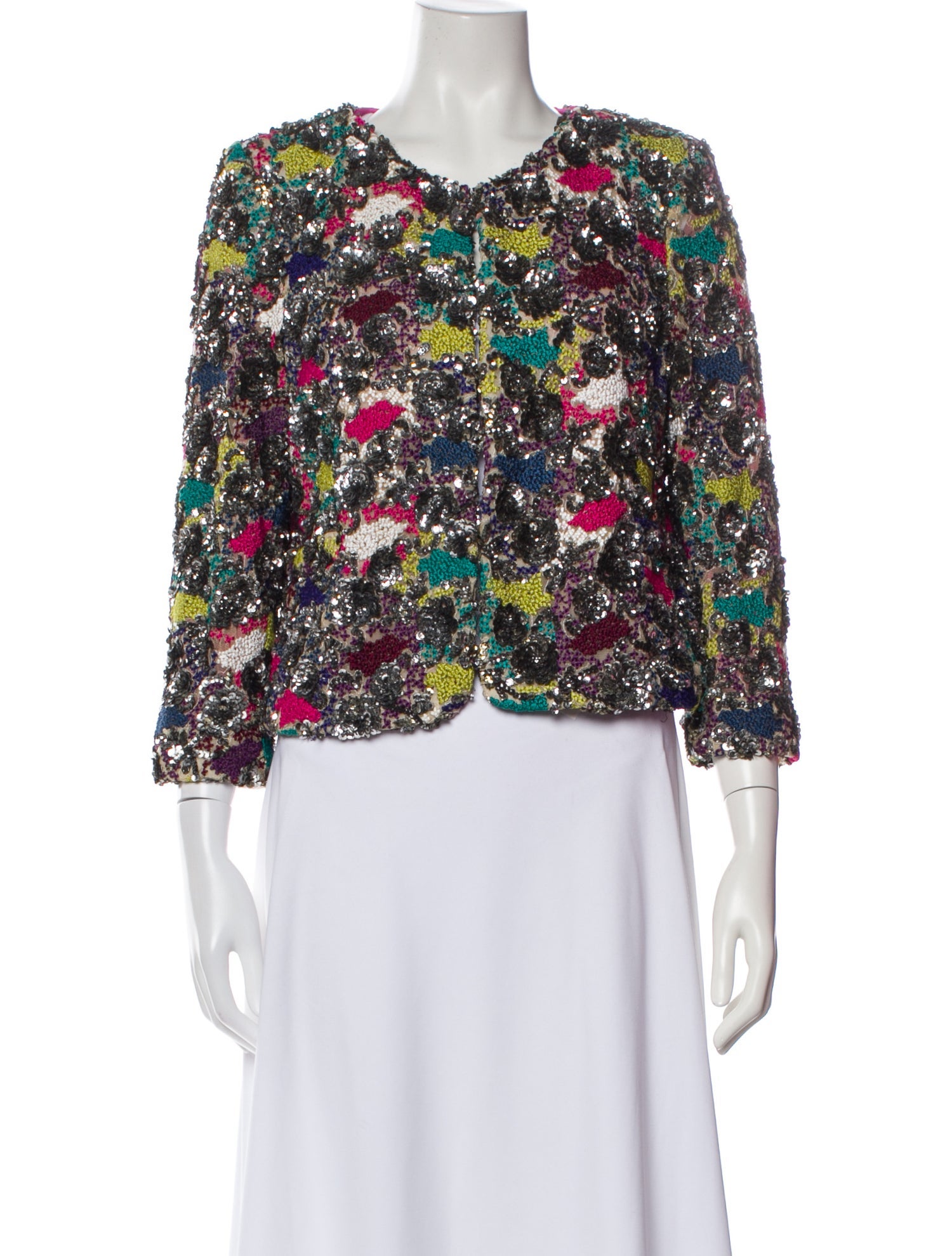 Alice + Olivia Nylon Printed Evening Jacket