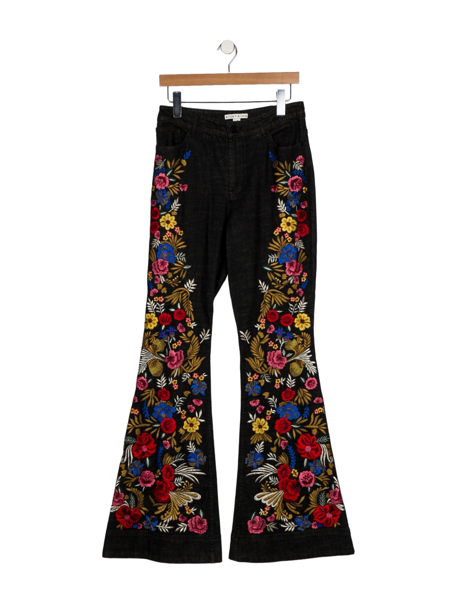 Alice + Olivia Mid-Rise Wide Leg Jeans