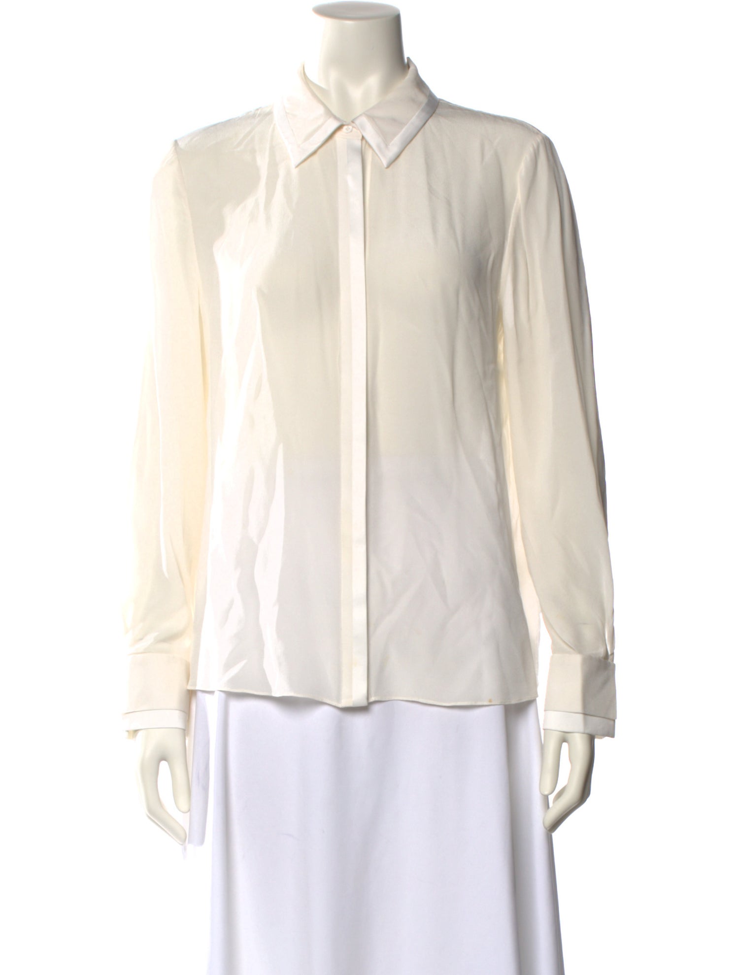 Alice + Olivia Silk V-Neck Button-Up Top