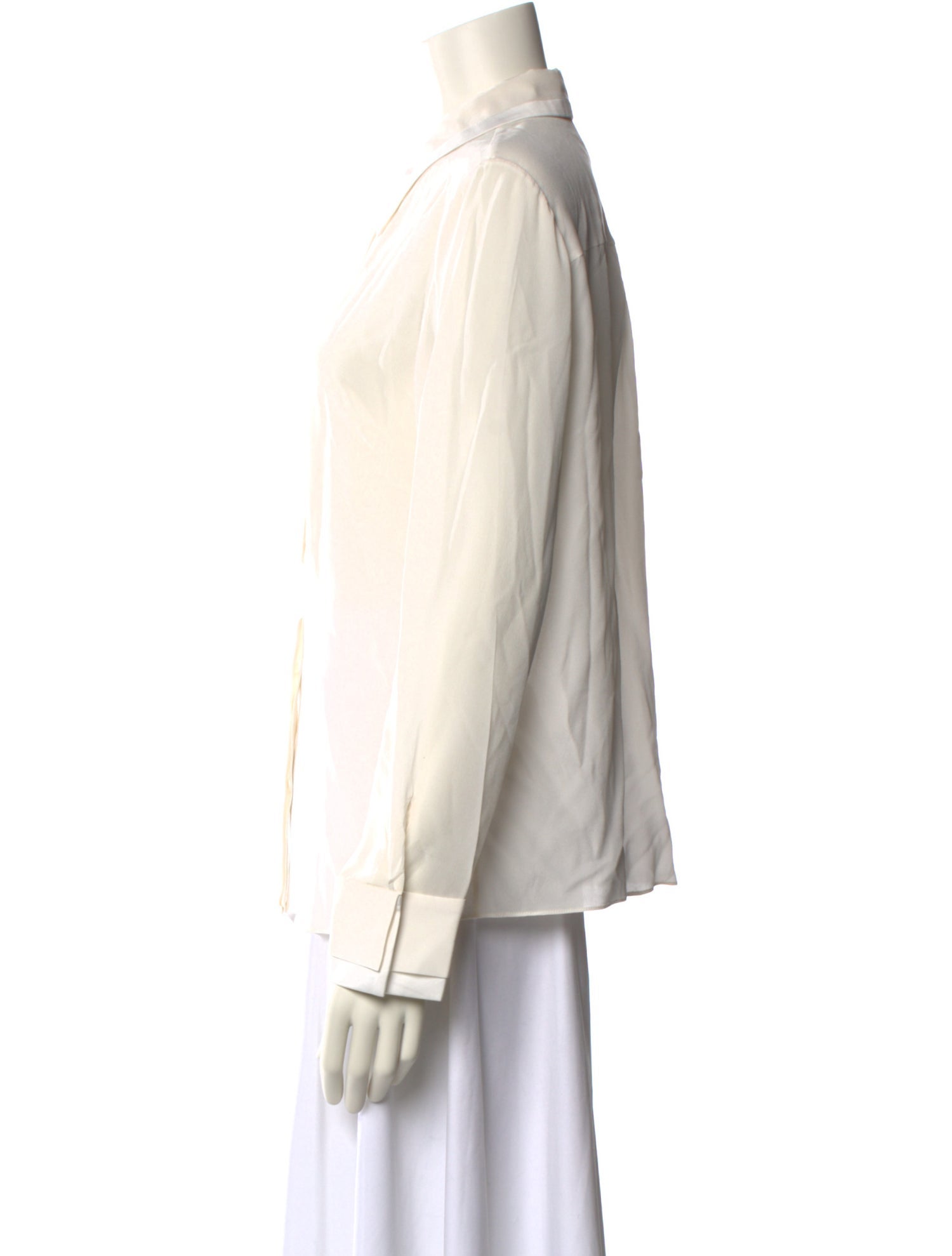 Alice + Olivia Silk V-Neck Button-Up Top