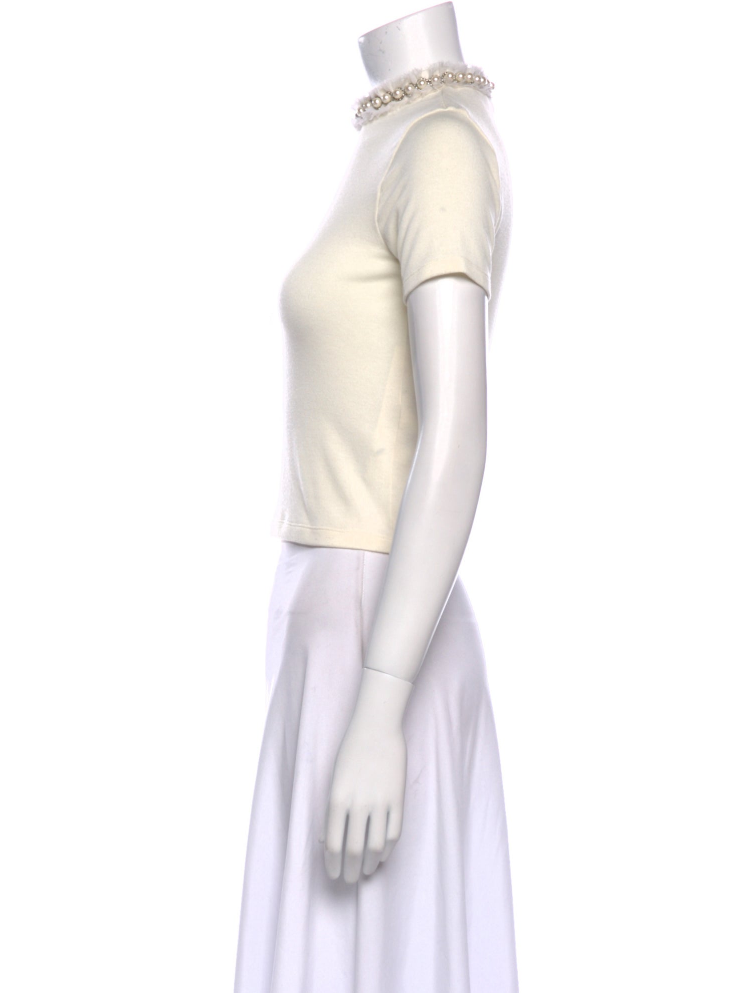 Alice + Olivia Mock Neck Short Sleeve Crop Top