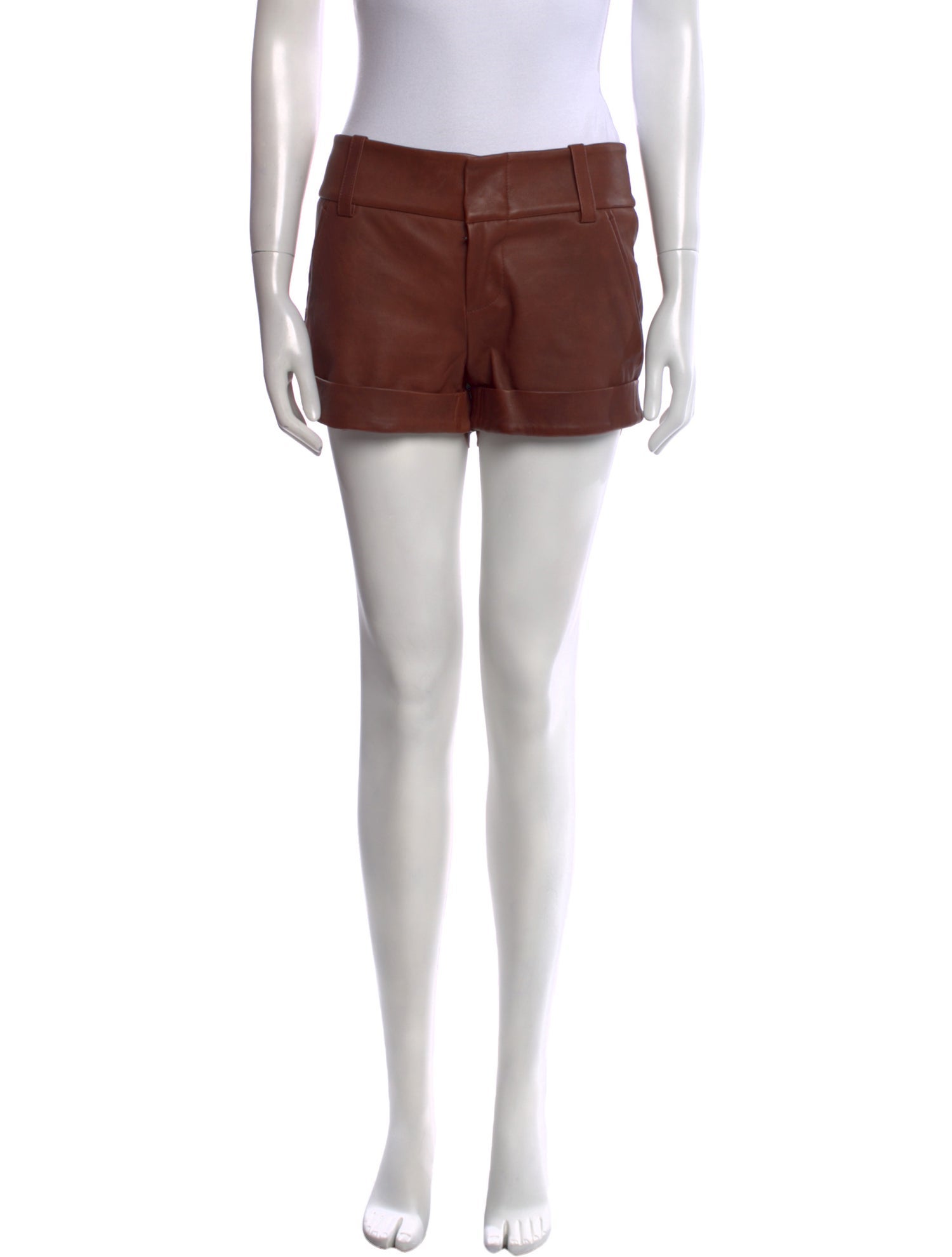 Alice + Olivia Lamb Leather Mini Shorts