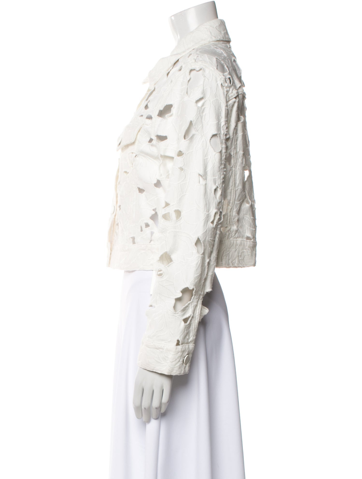 Alice + Olivia Lace Pattern Denim Jacket