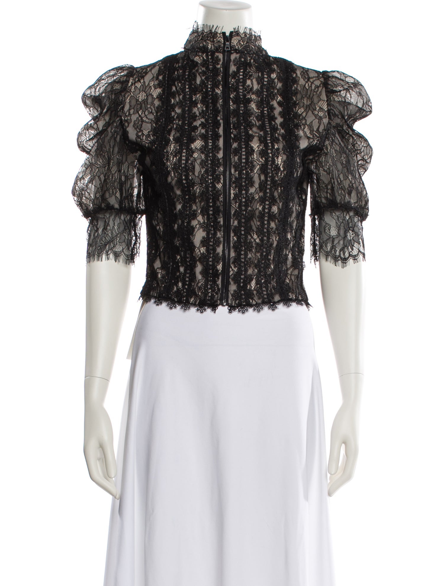 Alice + Olivia Nylon Mock Neck Crop Top