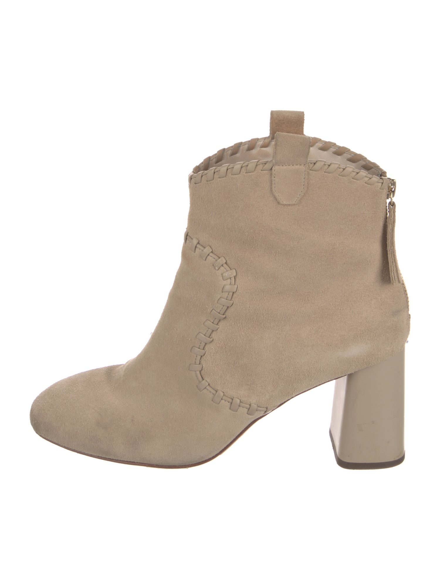 Alice + Olivia Suede Whipstitch Trim Western Boots
