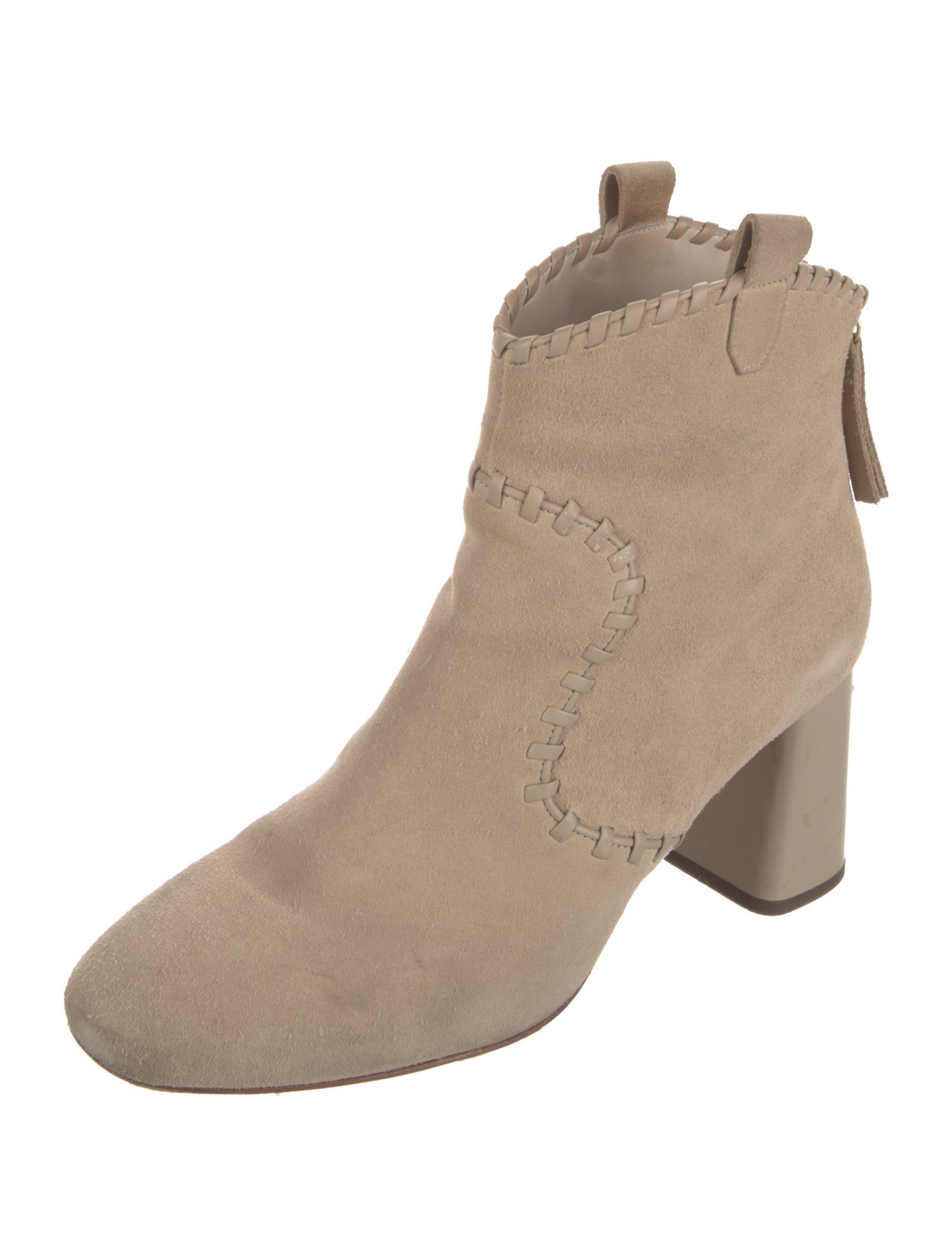 Alice + Olivia Suede Whipstitch Trim Western Boots