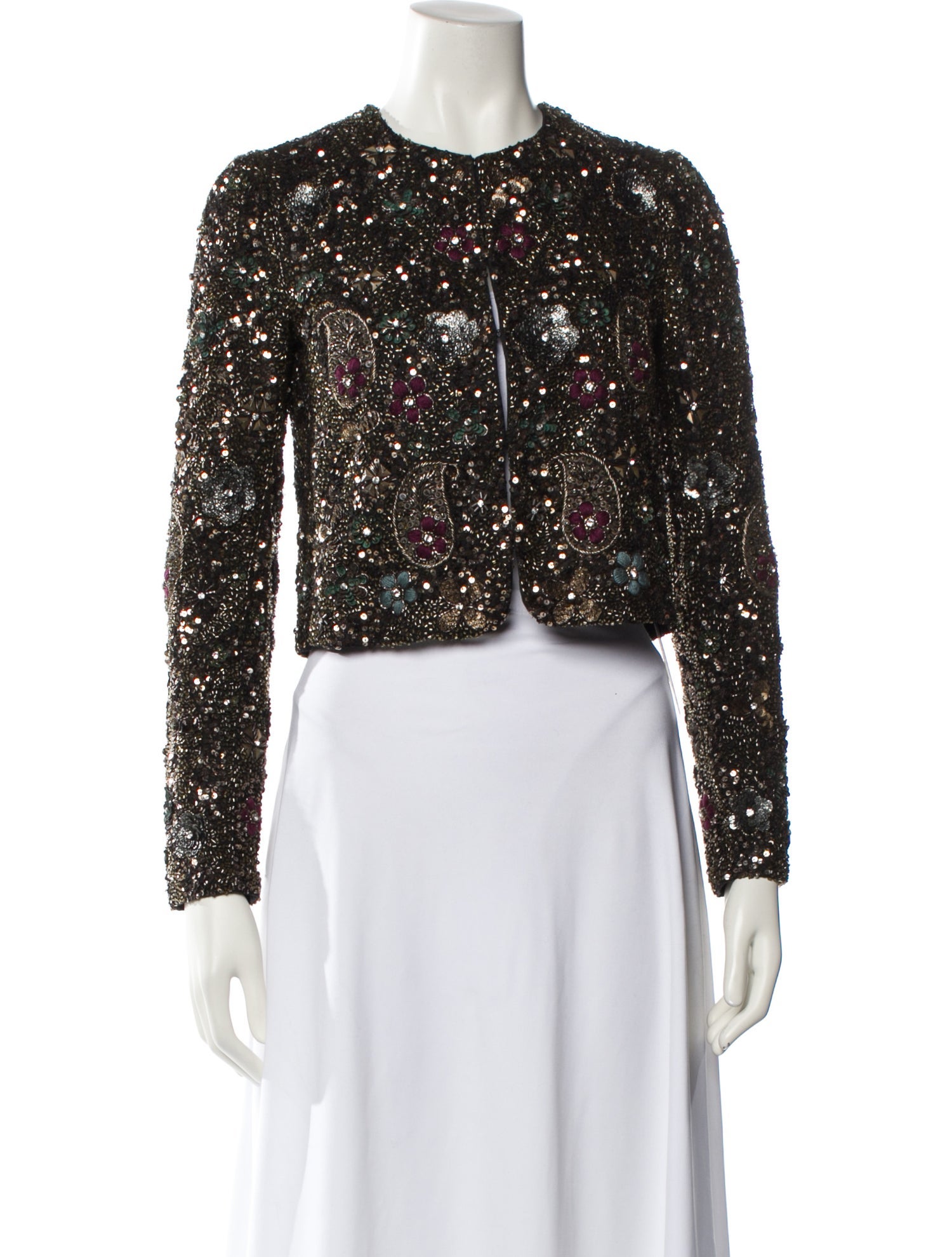 Alice + Olivia Silk Patterned Evening Jacket