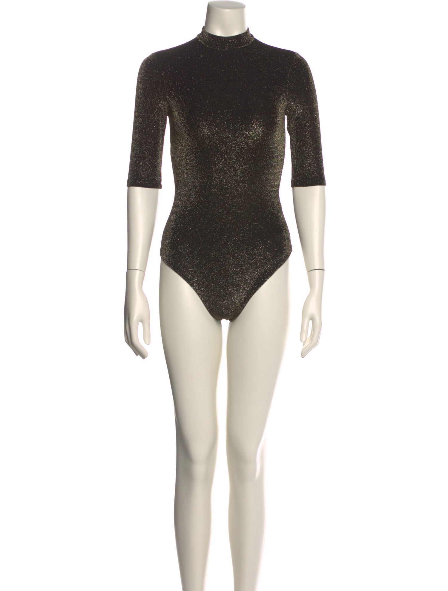 Alice + Olivia Mock Neck Short Sleeve Bodysuit