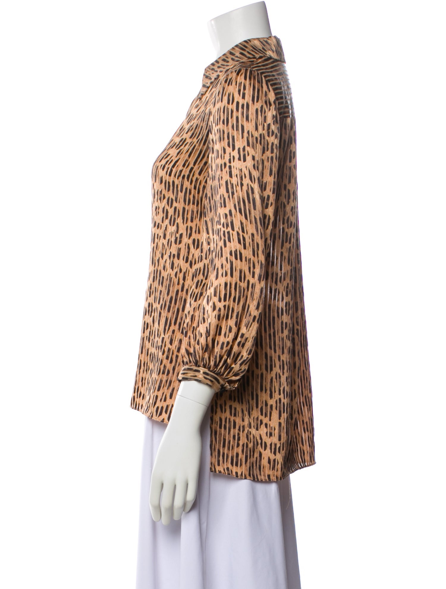 Alice + Olivia Animal Print V-Neck Blouse