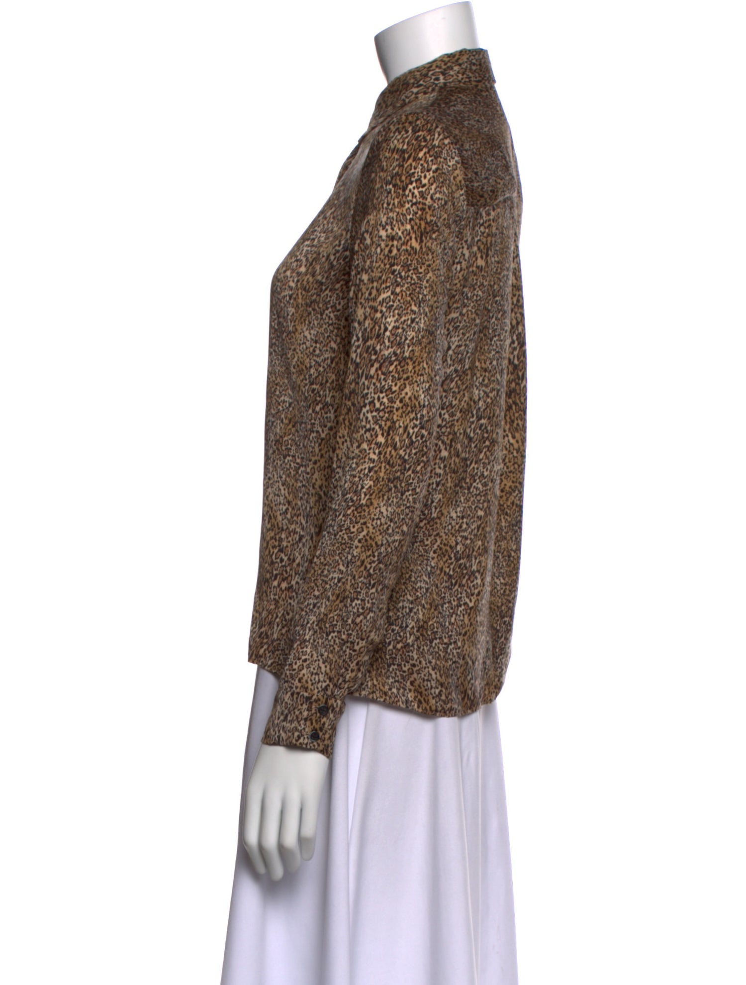 Alice + Olivia Animal Print Long Sleeve Blouse