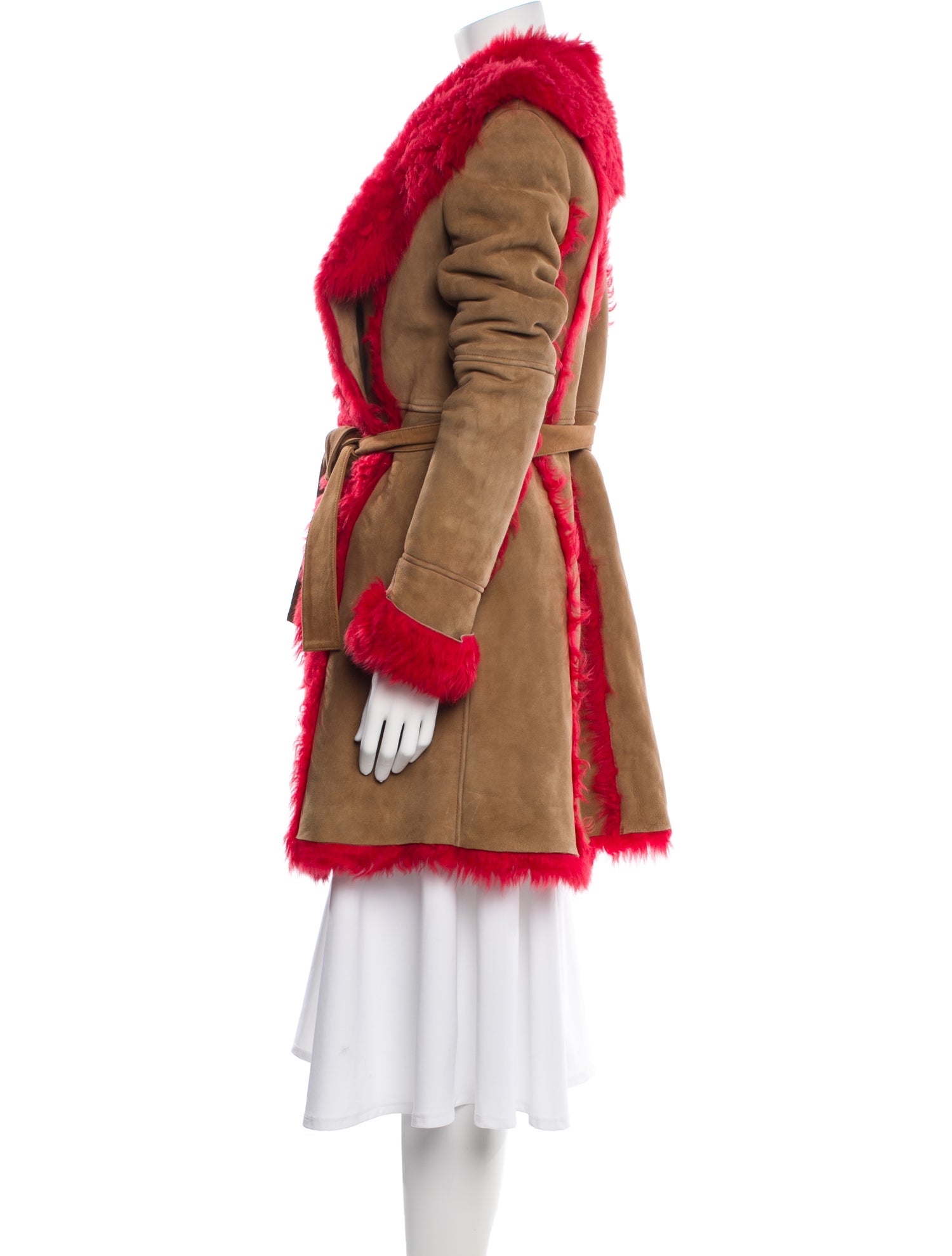 Alice + Olivia Colorblock Pattern Faux Fur Coat