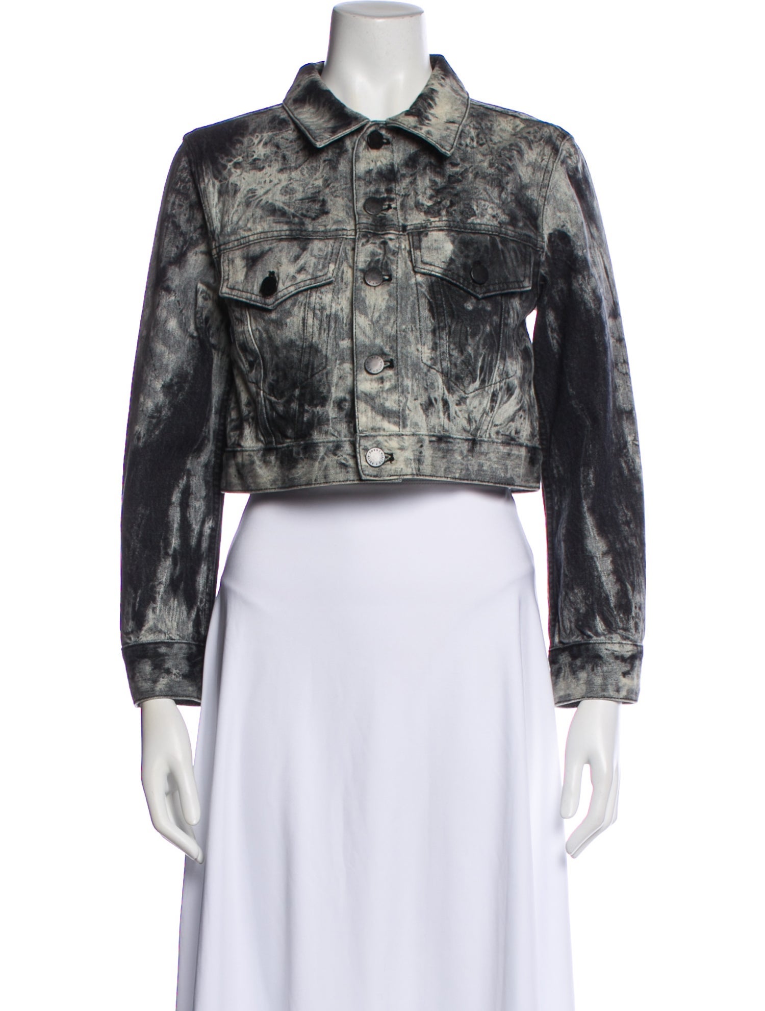 Alice + Olivia Printed Denim Jacket